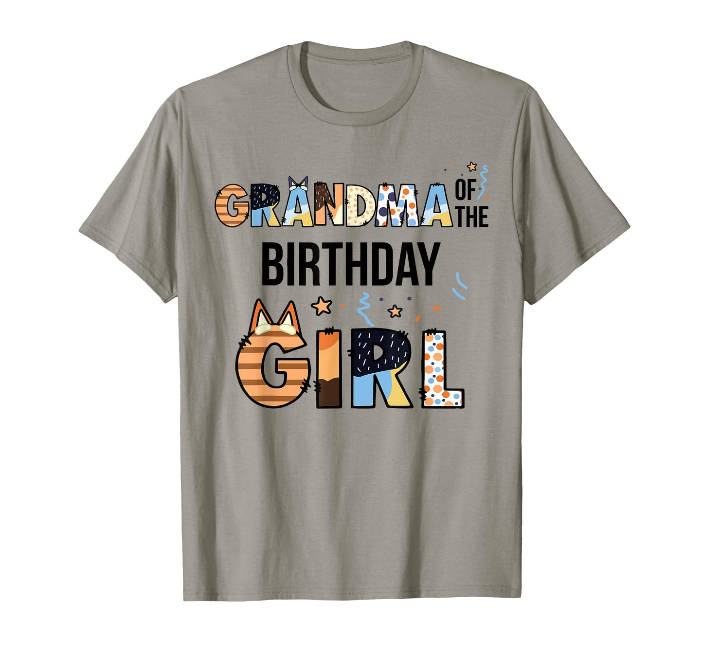 Grandma Of The Birthday Girl Party Blue Dog Lover Matching T-Shirt