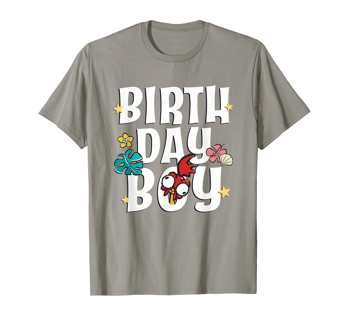 Disney Moana Birthday Boy Cute Hei Hei Big Chest Text Logo T-Shirt