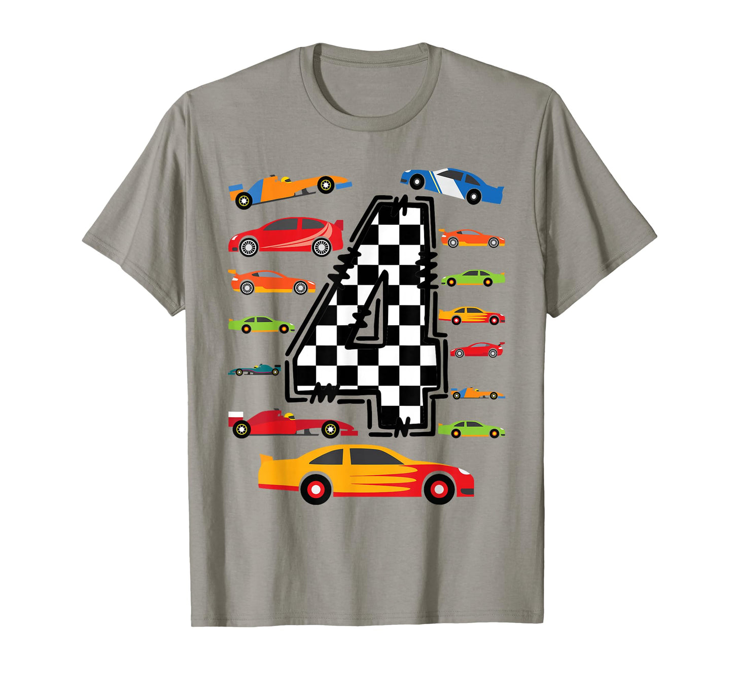 4 Years Old Boys Girls Race Car 4th Birthday Racing Car T-Shirt