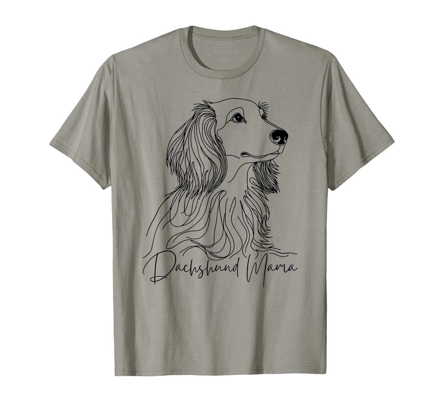 Dachshund Mama Long Haired Dachshund Line Art Dog Artistic T-Shirt