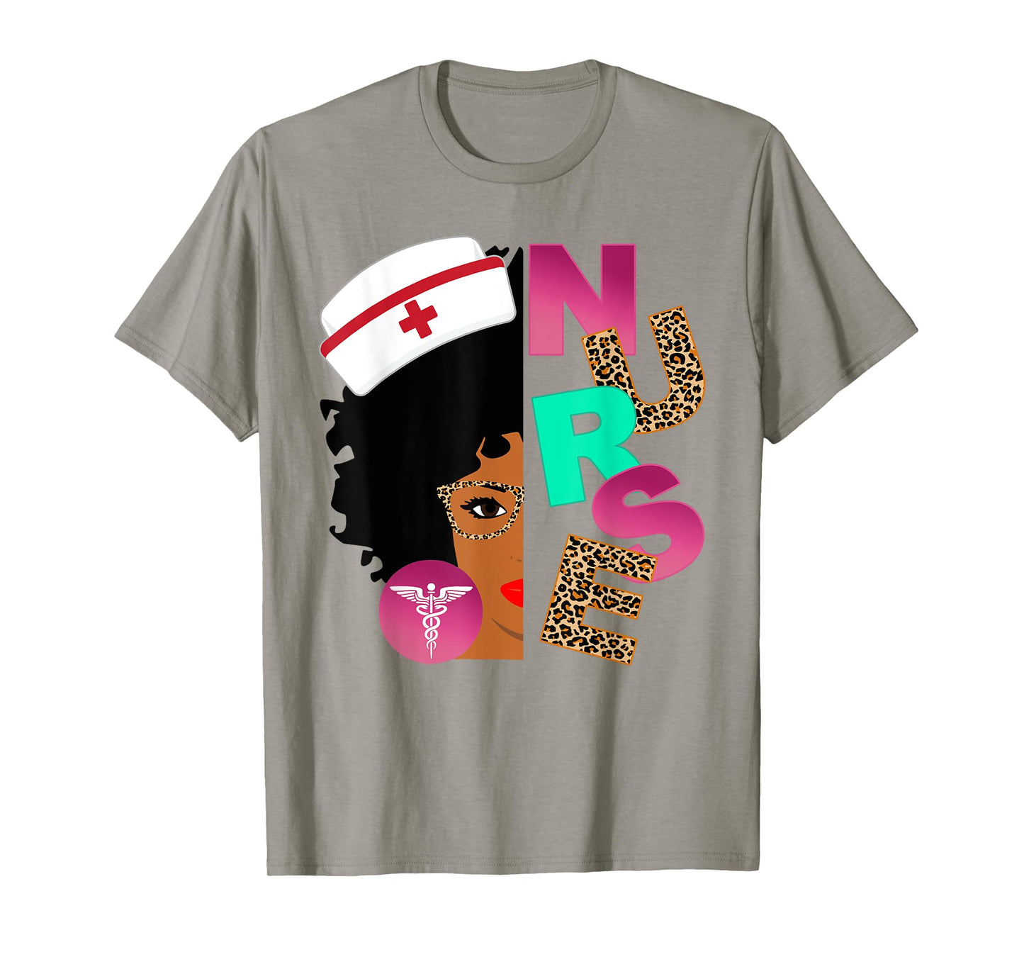 Black Strong Nurse Afro Love Melanin African American Women T-Shirt