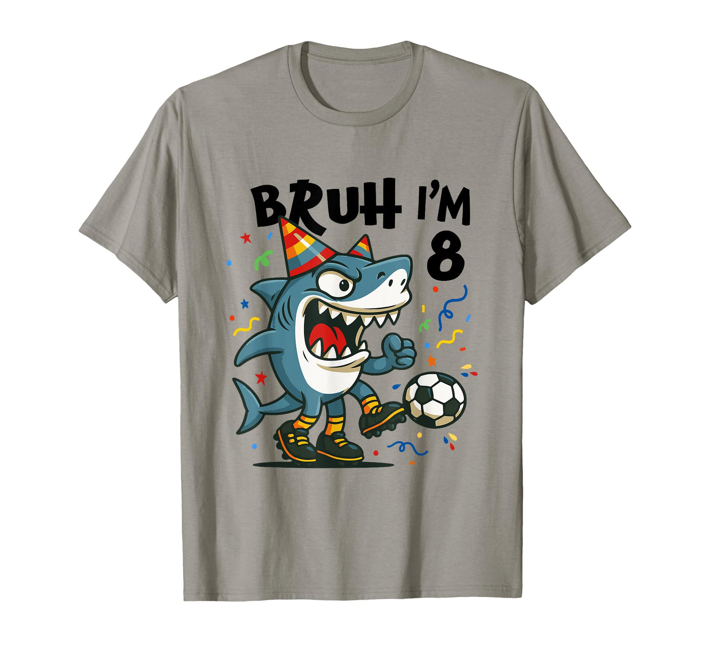 Tralalero Tralala Italian Brainrot Boy Soccer 8th Birthday T-Shirt