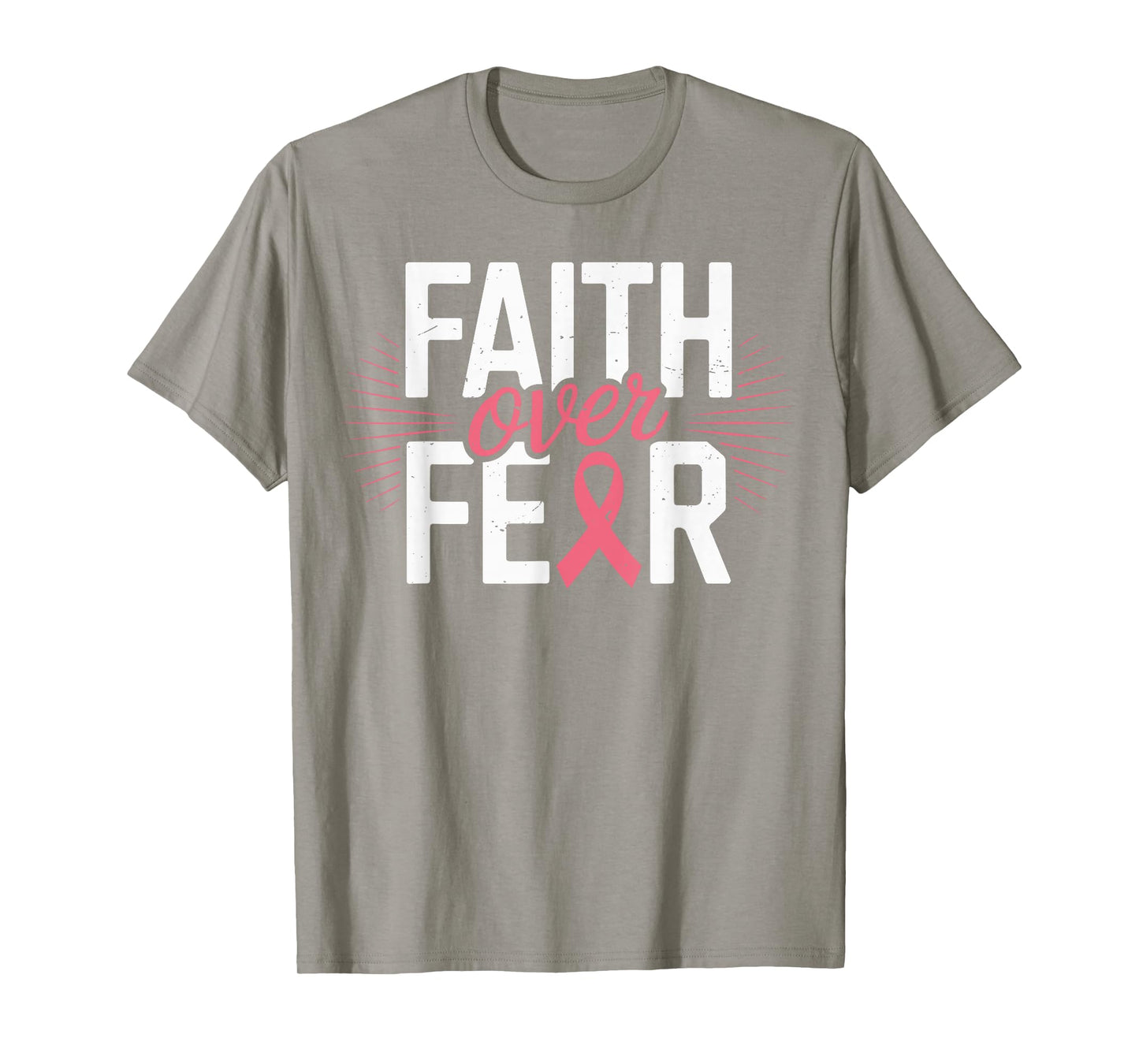 Faith Over Fear Breast Cancer Awareness Pink Christian Jesus T-Shirt