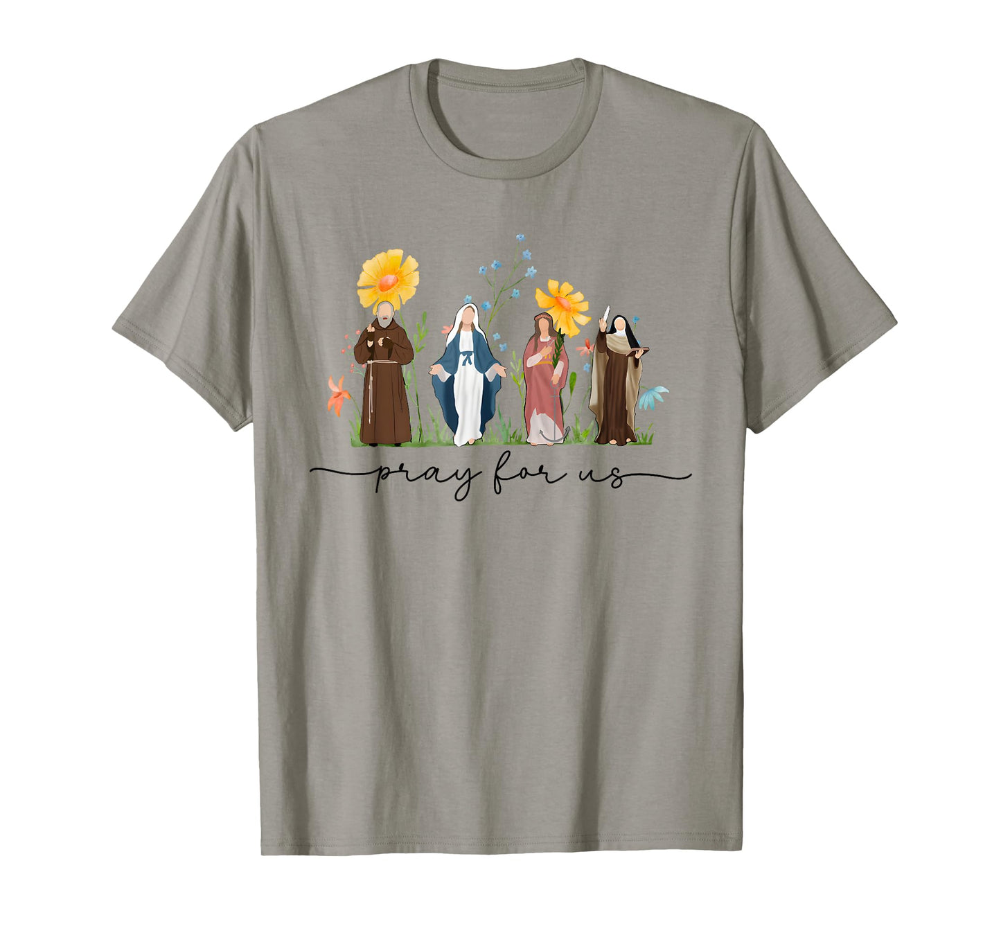 Catholic Saints Floral Women Religious Men Women Kids T-Shirt