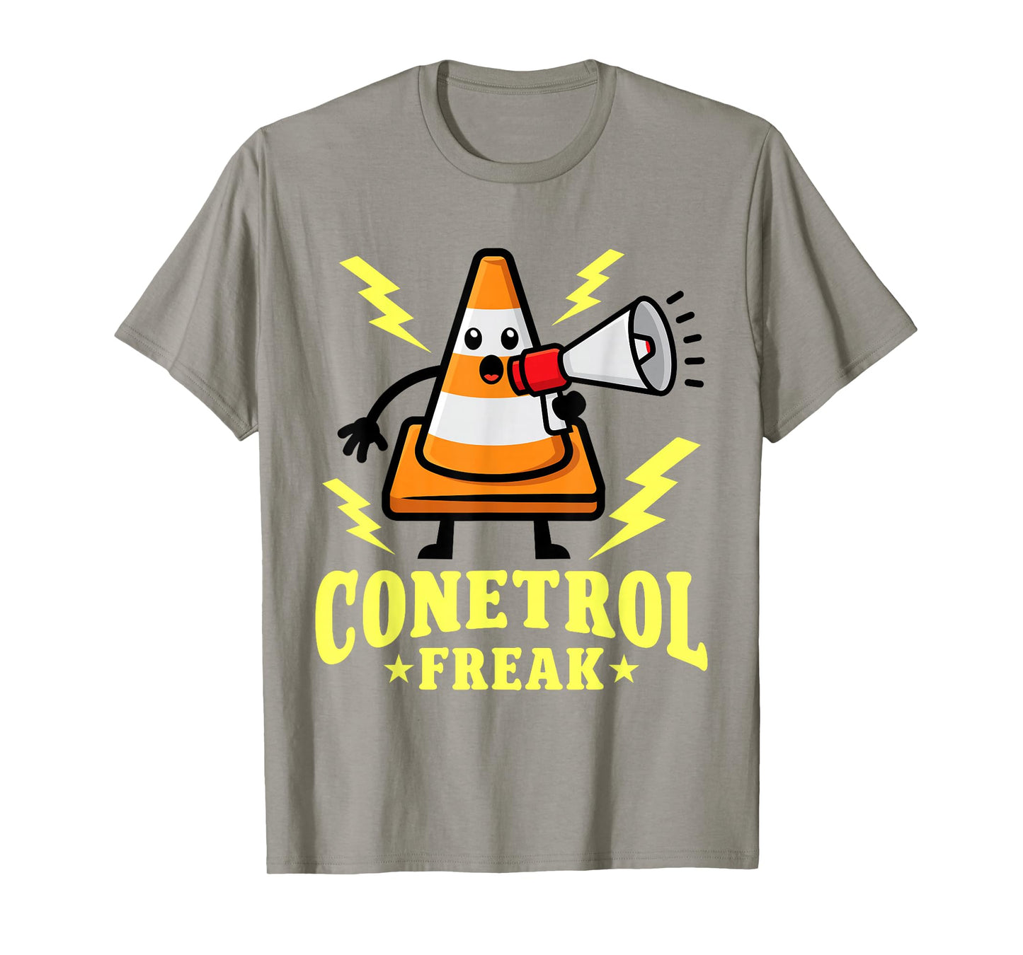 Funny Halloween Orange Traffic Cone Conetrol Freak T-Shirt