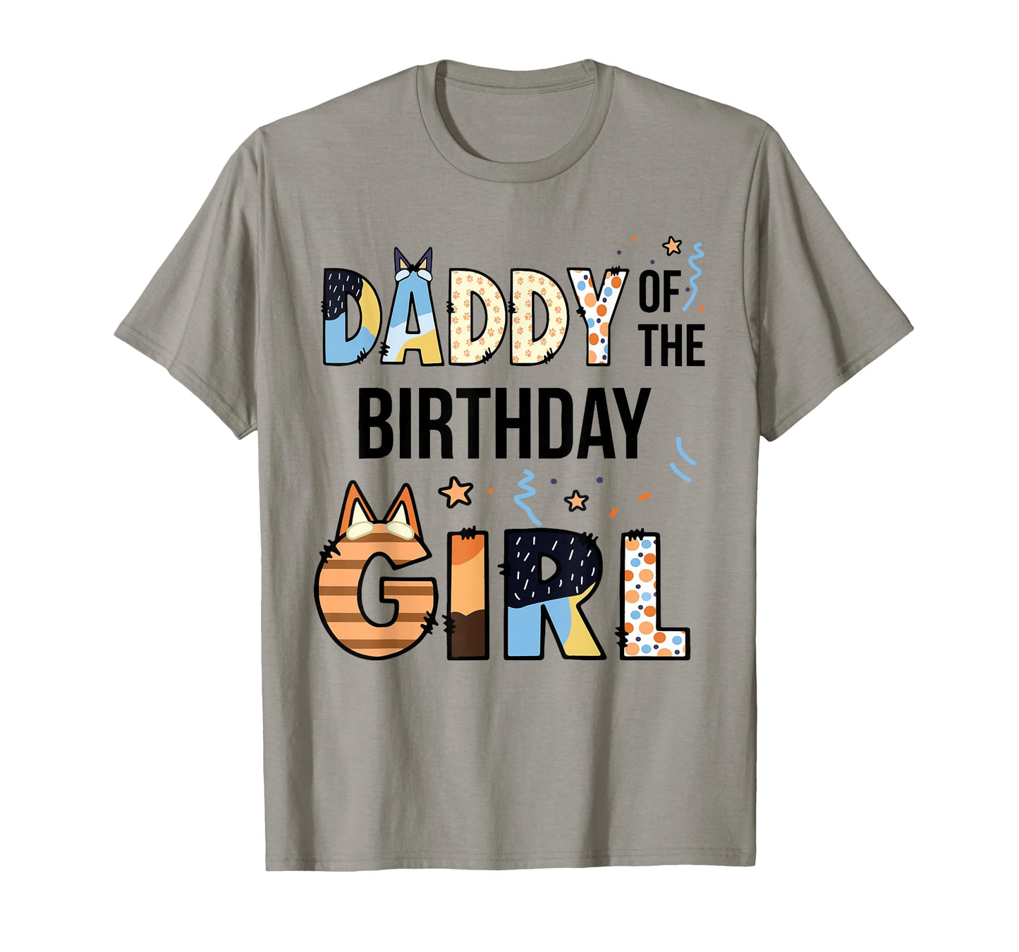 Daddy Of The Birthday Girl Party Blue Dog Lover Matching T-Shirt