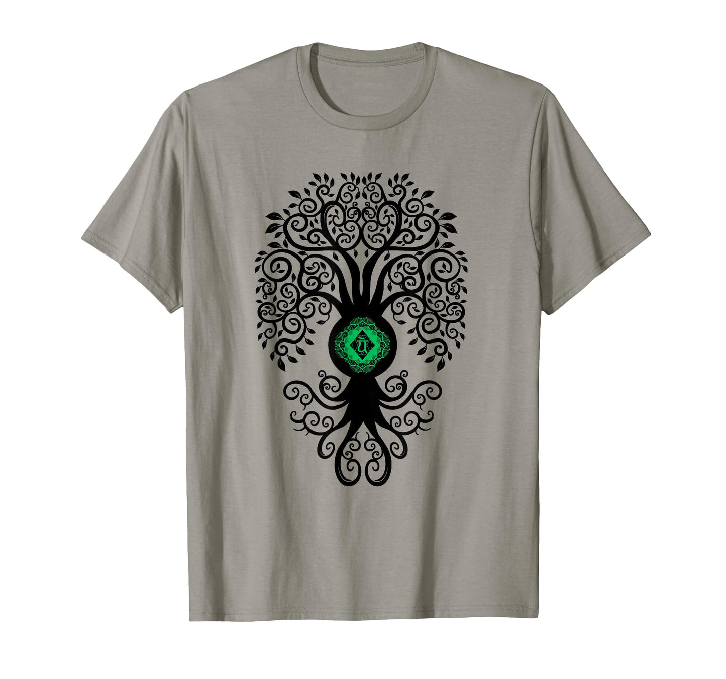 Bodhi Tree with Anahata Symbol Yoga Tshirt T-Shirt