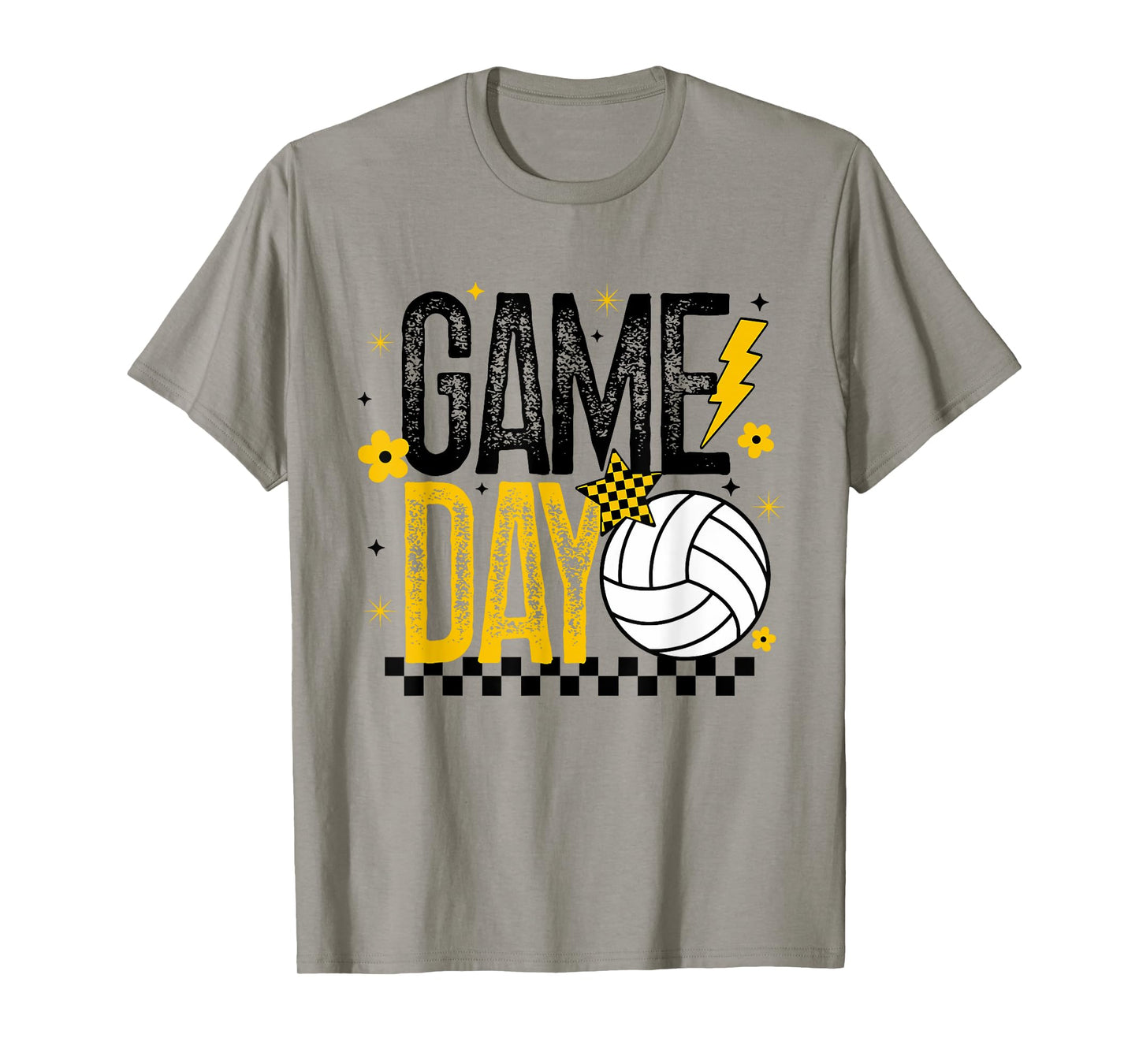 Volleyball Game Day Retro Girls Volleyball Mom Black & Gold T-Shirt