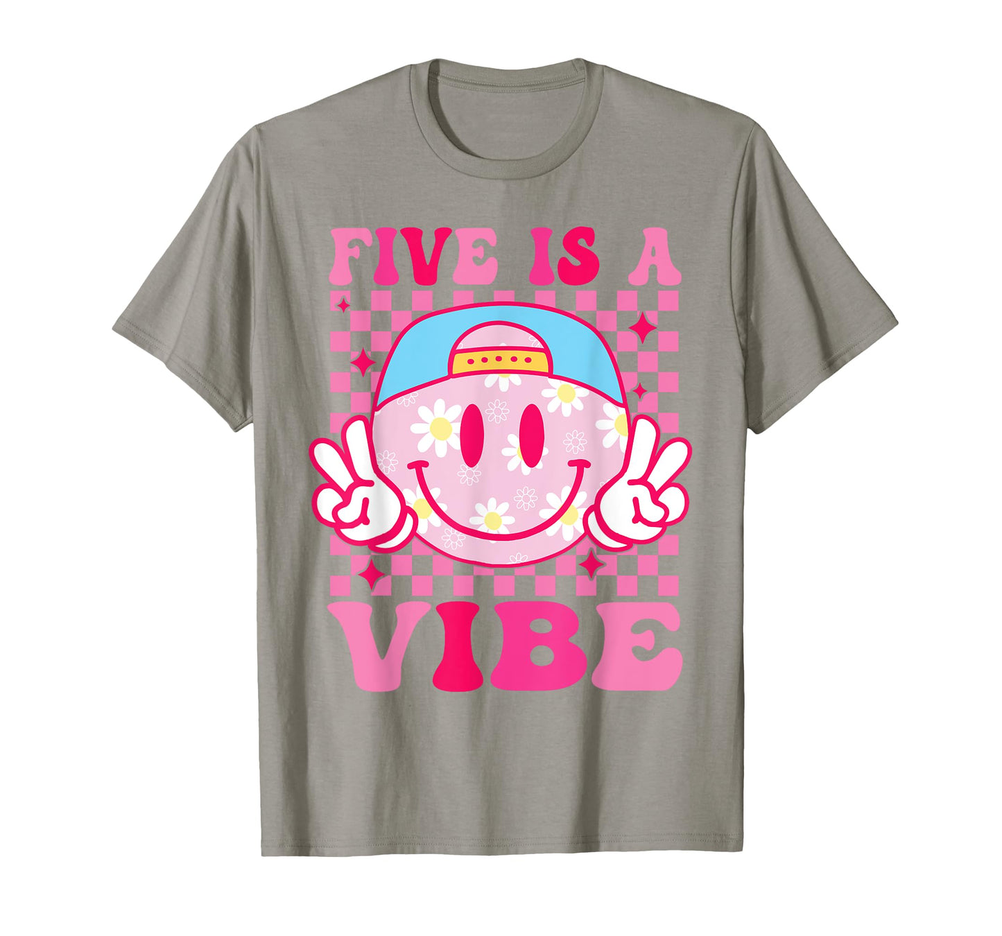 Five is A Vibe Birthday Groovy 5 Year Old Girls 5th Birthday T-Shirt