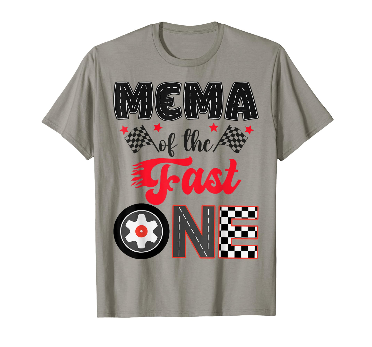 Mema Of The Fast One Car Racing Dad 1St Birthday Boy T-Shirt
