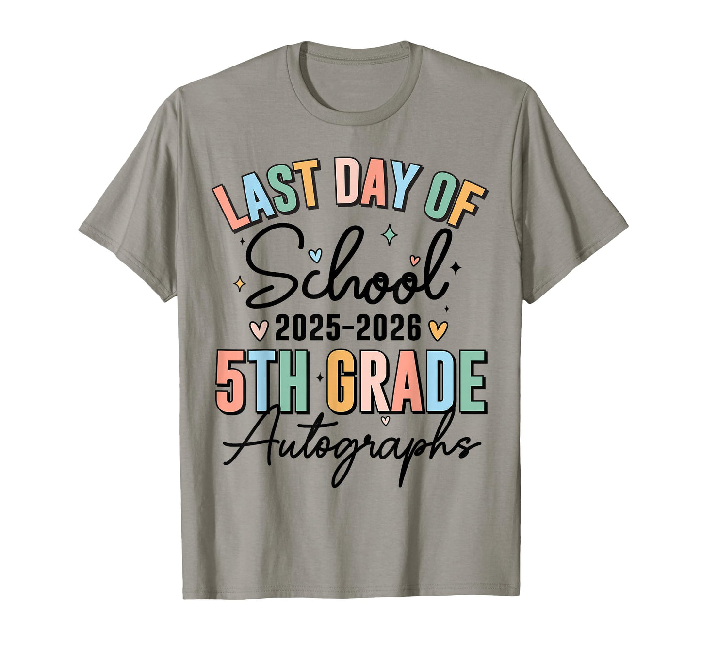 Last Day of School Autograph 5th Grade Graduation Boys Girls T-Shirt