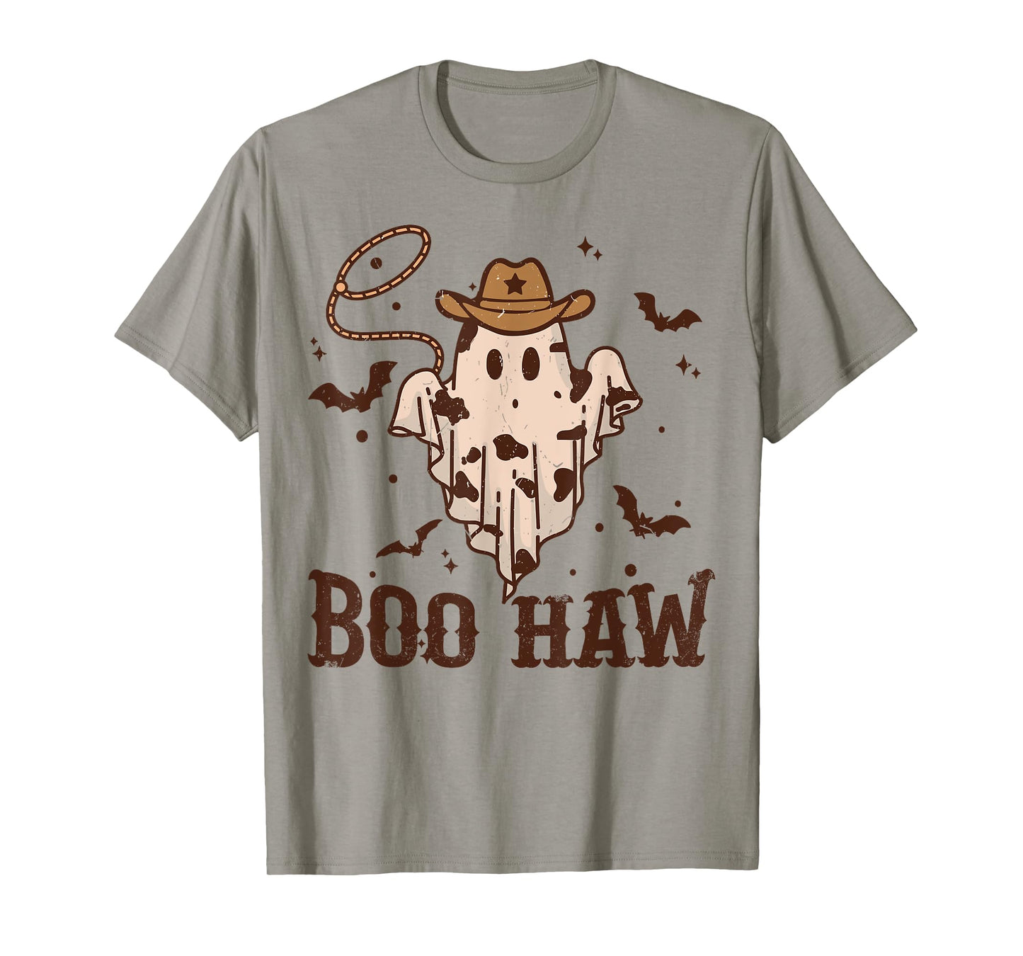 Retro Boo Haw Ghost Funny Western Cowboy Cowgirl Halloween T-Shirt