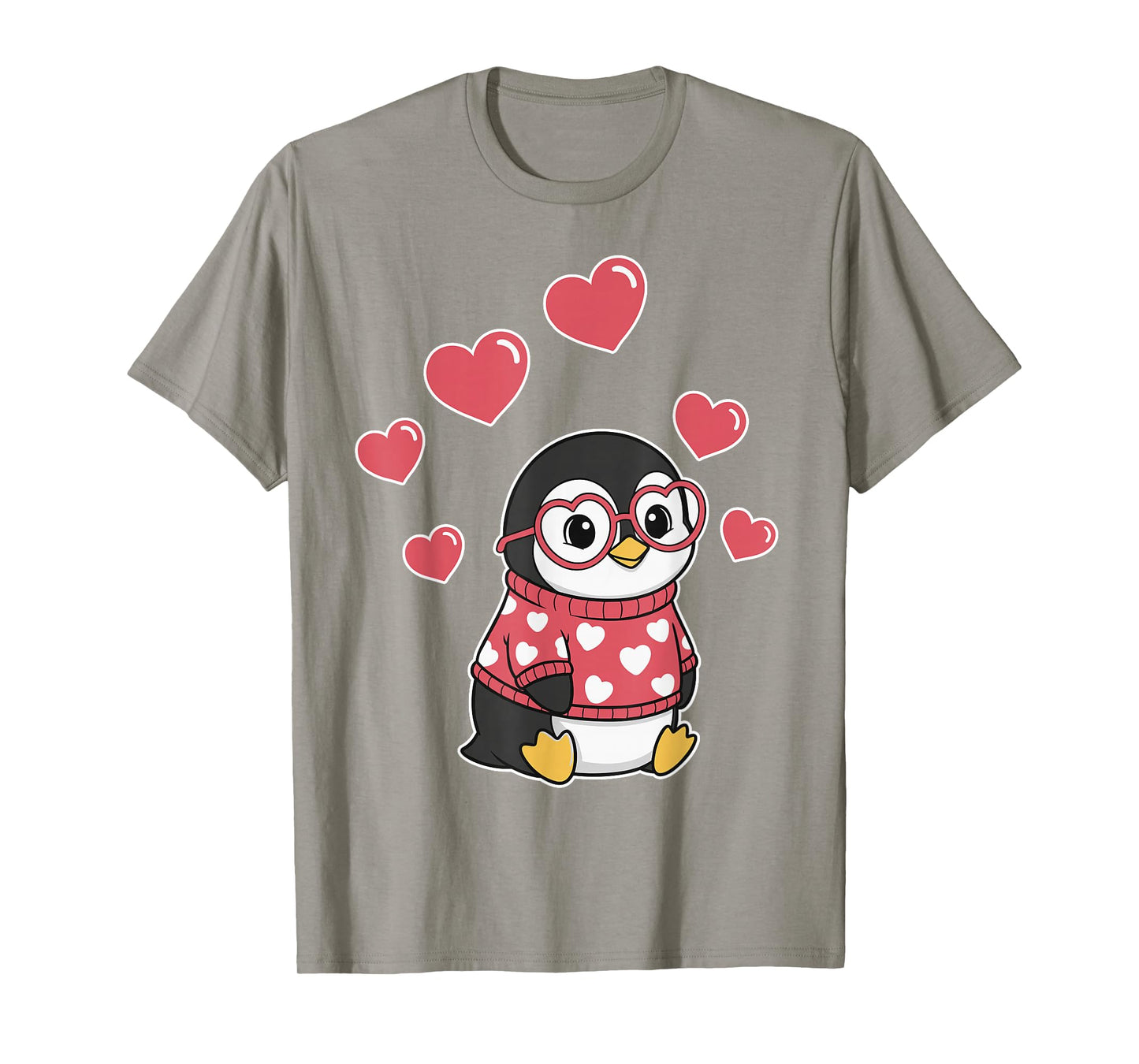 Kawaii Penguin with Hearts Funny Penguin Lover for Girls T-Shirt