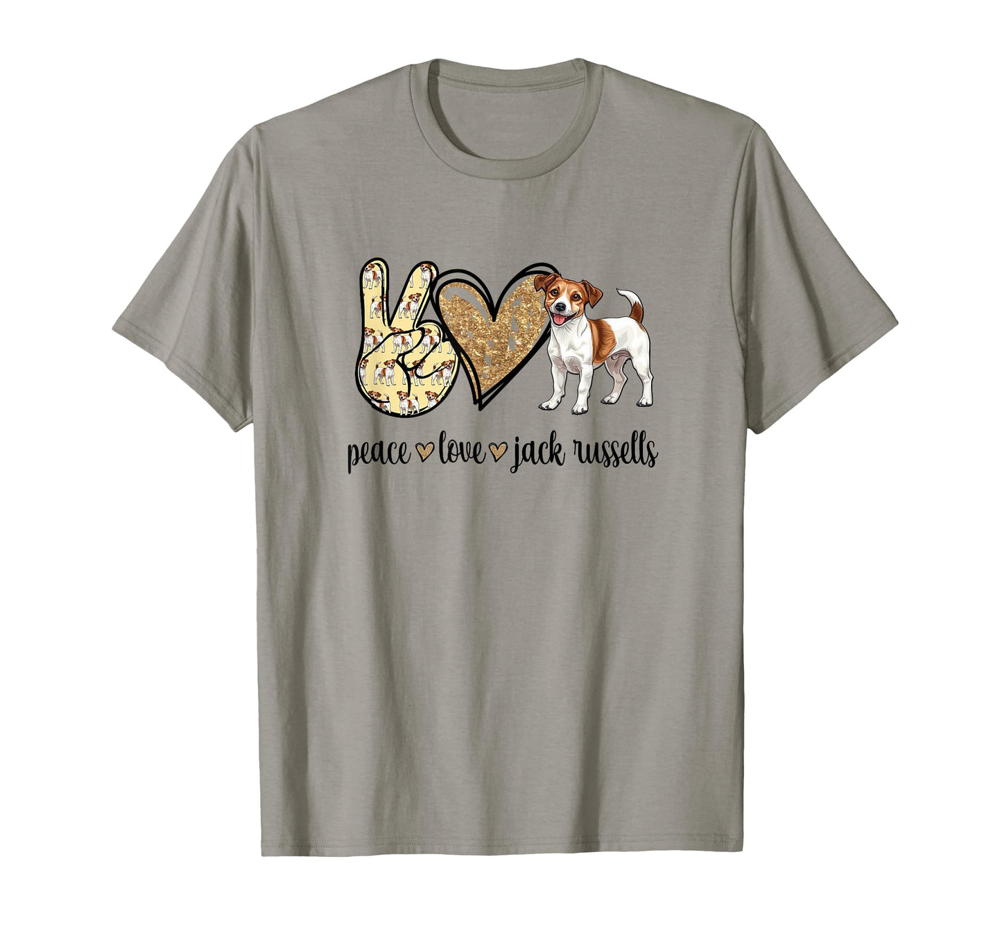 Peace Love JRT Dog Lover Jack Russell Men Women Girls Kids T-Shirt