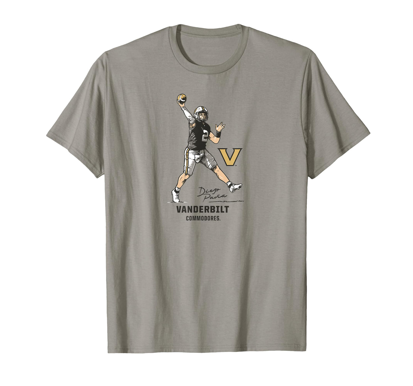 Vanderbilt Football: Diego Pavia Superstar Pose - Vanderbilt T-Shirt