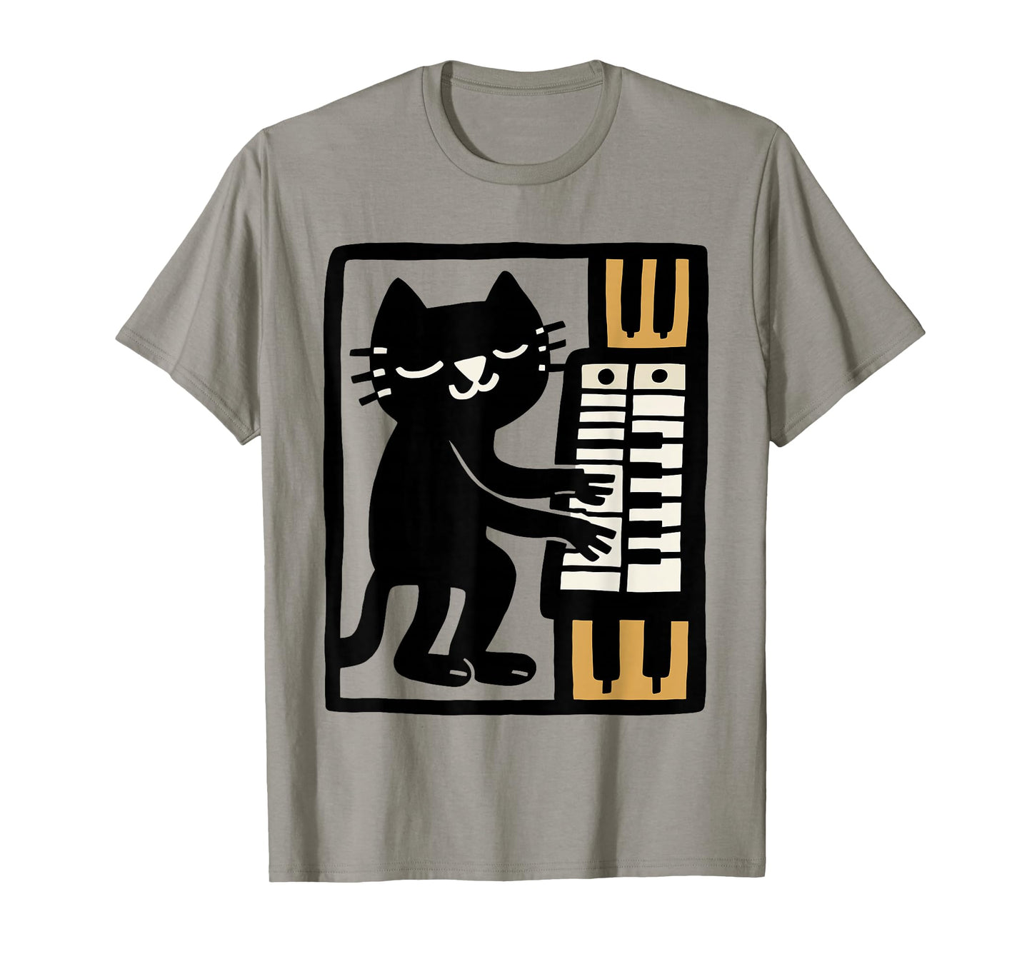 Cat Playing Organ – Funny Organist Cat Music Illustration T-Shirt