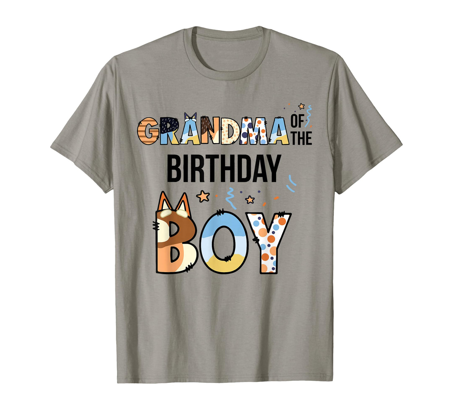 Grandma Of The Birthday Boy Party Blue Dog Lover Matching T-Shirt