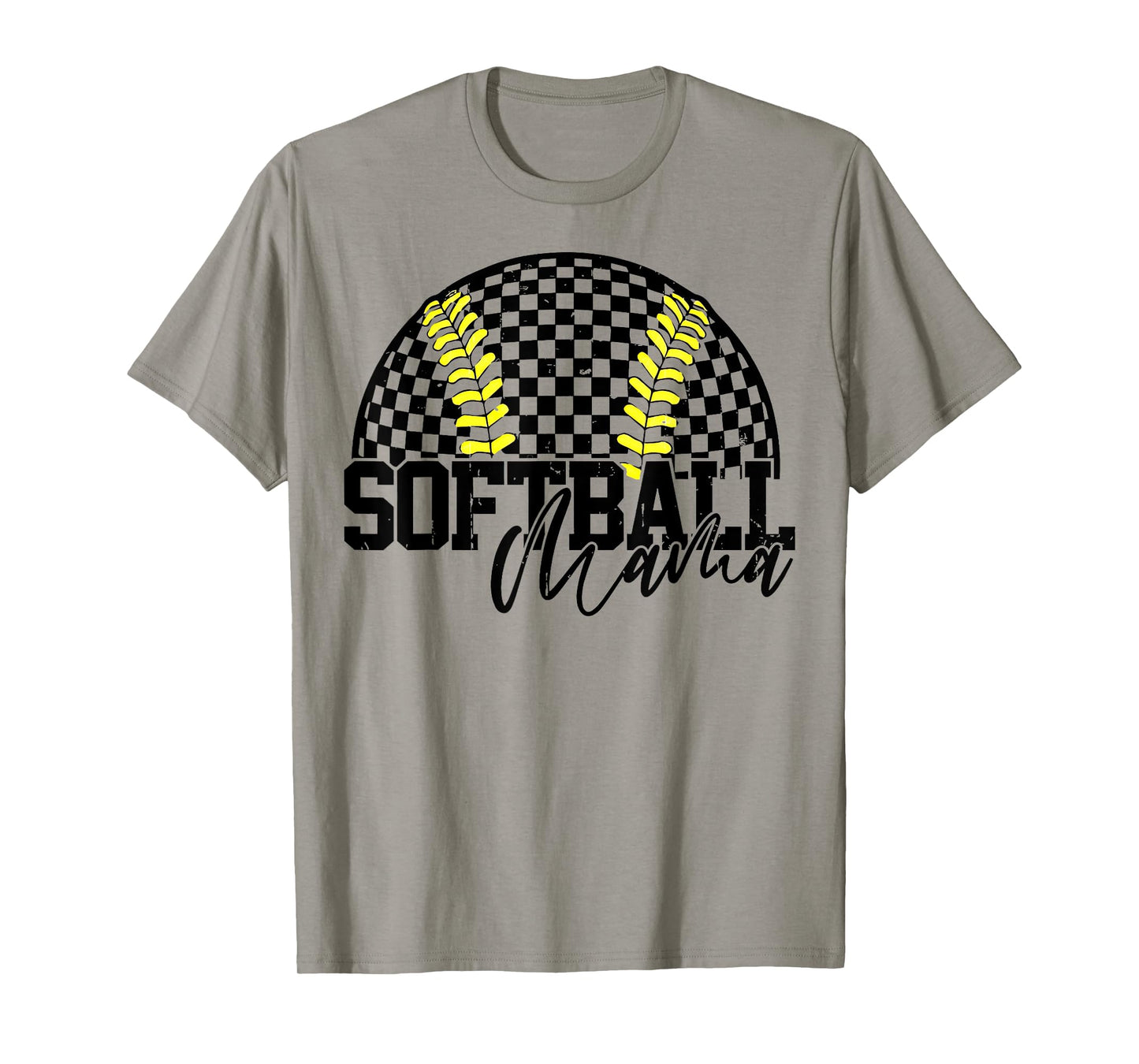 Softball Mama Checkered Softball Game Day Mom Womans T-Shirt