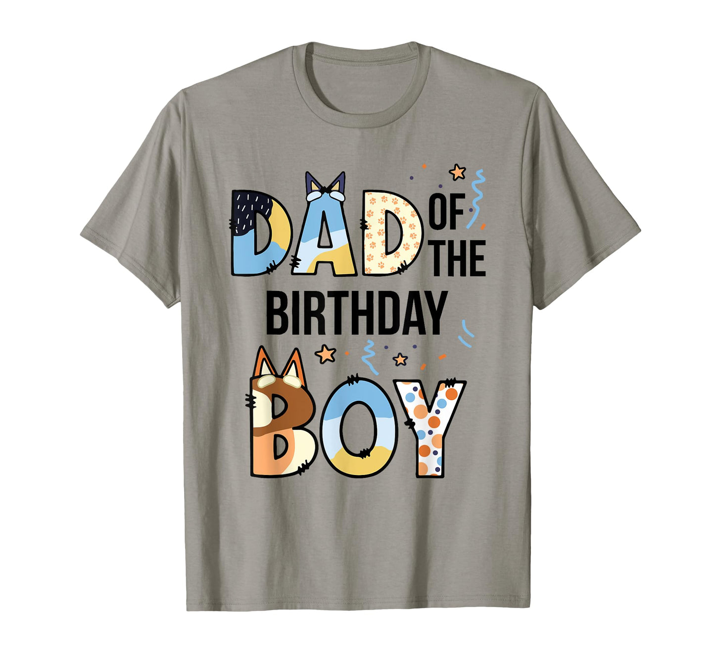 Dad Of The Birthday Boy Party Blue Dog Lover Matching T-Shirt