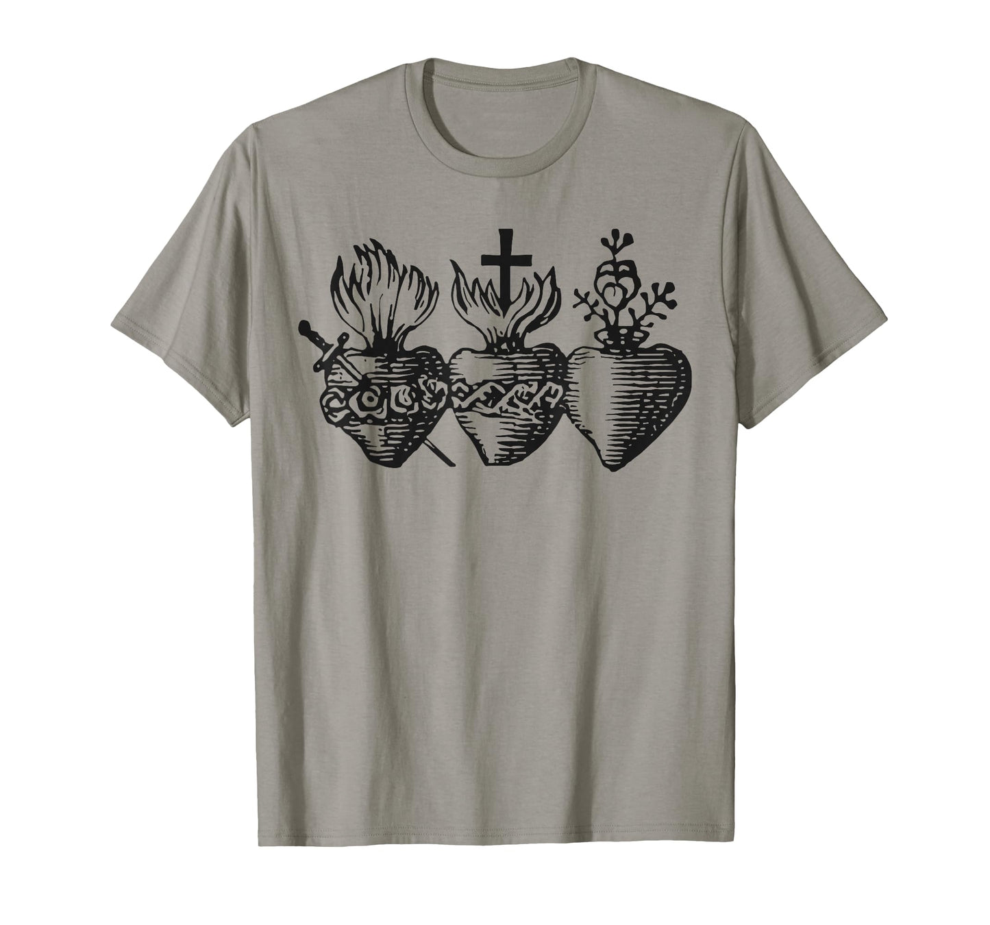 Three Hearts of The Holy Sacred Heart of Jesus Mary Joseph T-Shirt