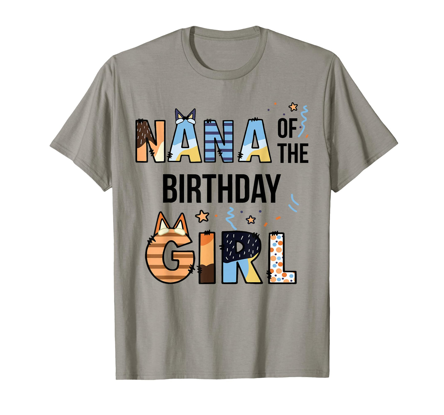 Nana Of The Birthday Girl Party Blue Dog Lover Matching T-Shirt
