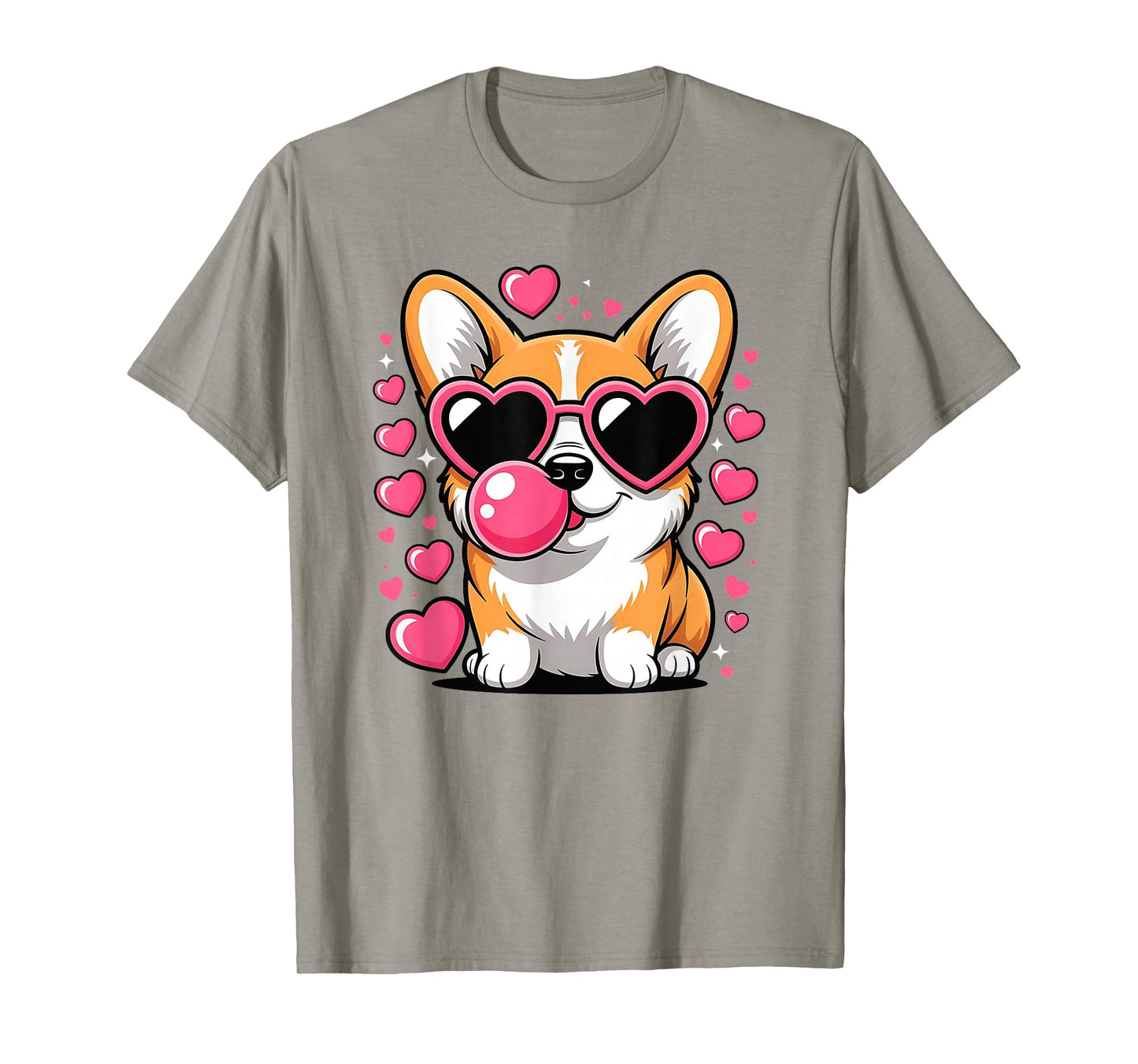Cute Corgi Dog Heart Sunglasses Valentines Day Puppy Love T-Shirt