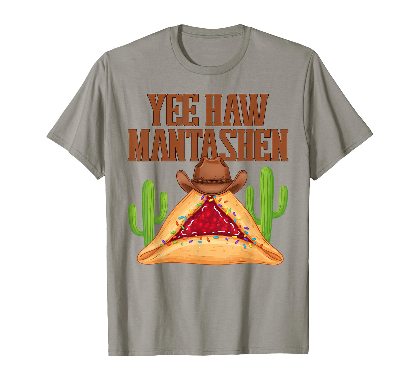 Yee Haw-Mantashen Funny Western Purim Cowboy Hamantaschen T-Shirt