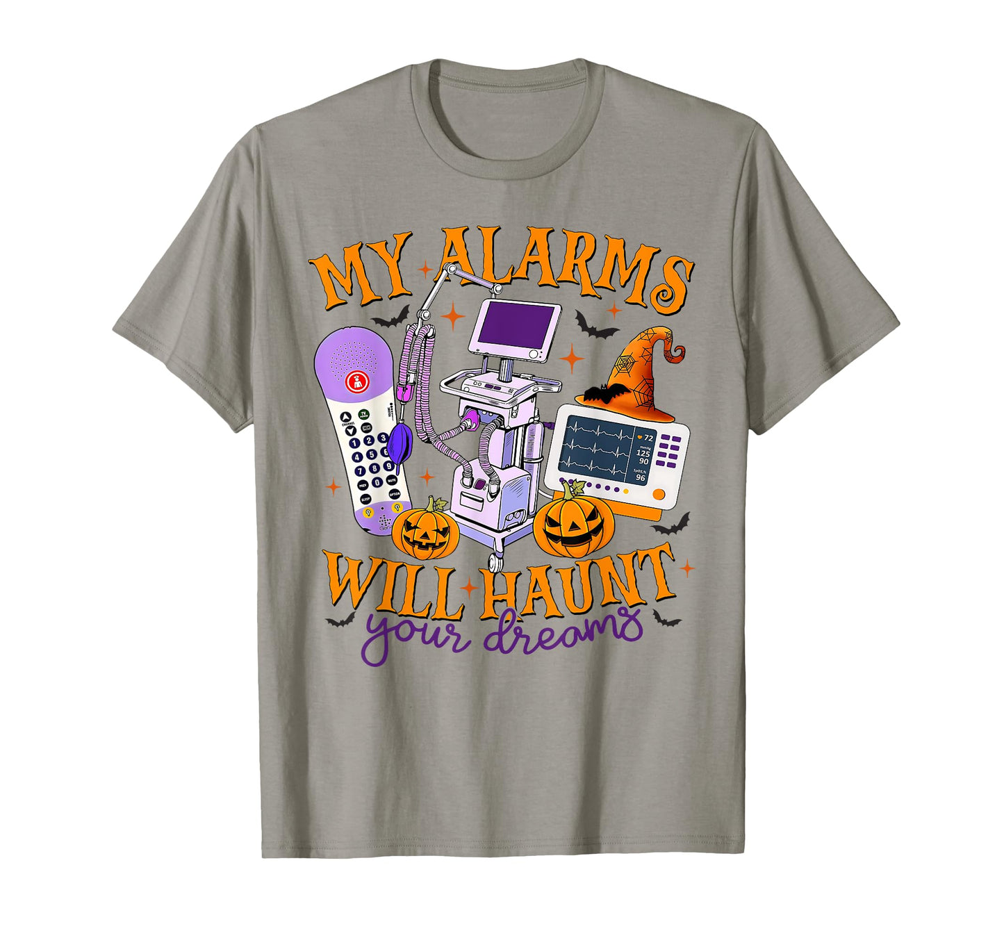 Funny Halloween Nurse My Alarms Will Haunt Your Dream ICU T-Shirt