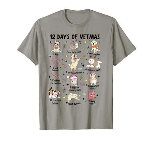 12 Days of Vetmas Christmas T-Shirt