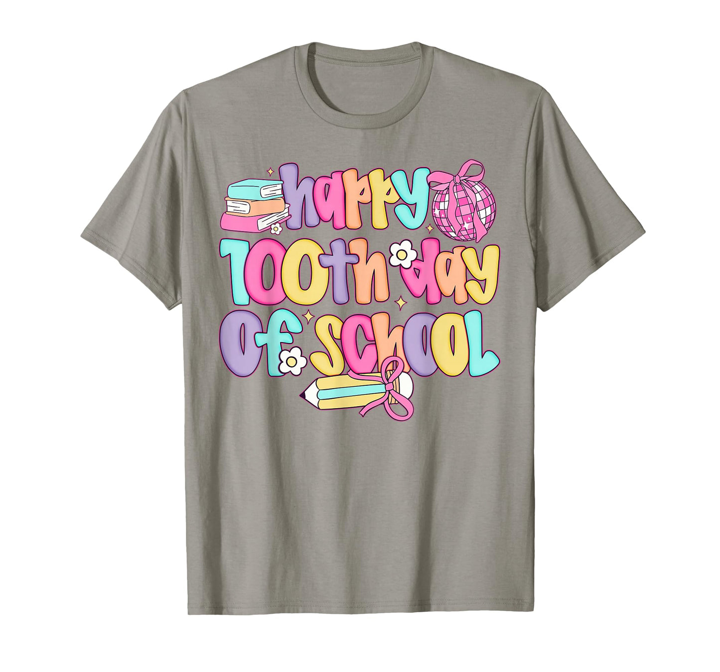 Happy 100th Day of School Teacher Student Pink Coquette Girl T-Shirt