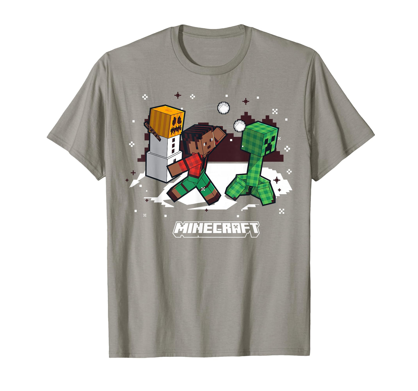 Minecraft Snowball Fight Creeper Holiday Fun T-Shirt