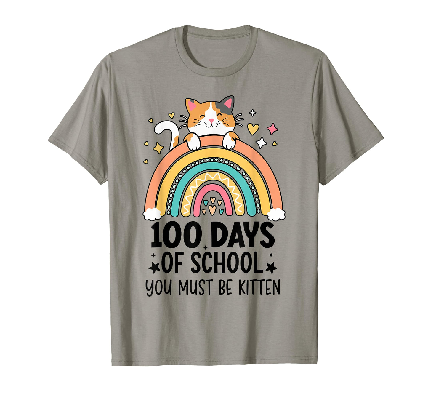 100 Day of School cat for Girls Kids Cat 100th Day of School T-Shirt