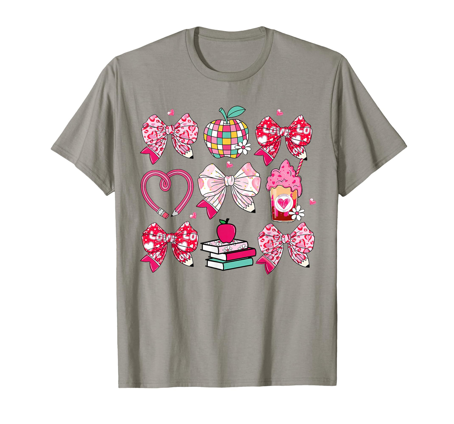 Cute Teacher Valentine Bow Heart Valentines Day Teachers T-Shirt