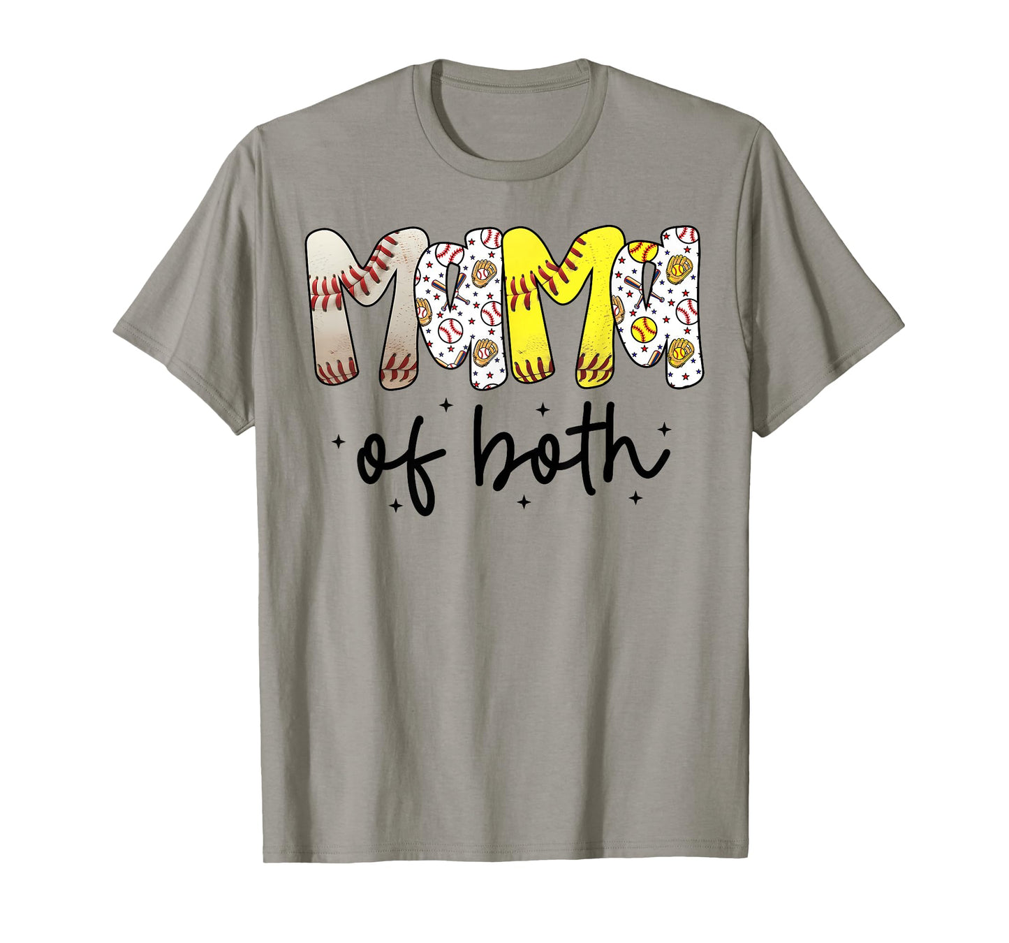 Mama of Both Baseball Softball Mom Women Mother's Day T-Shirt