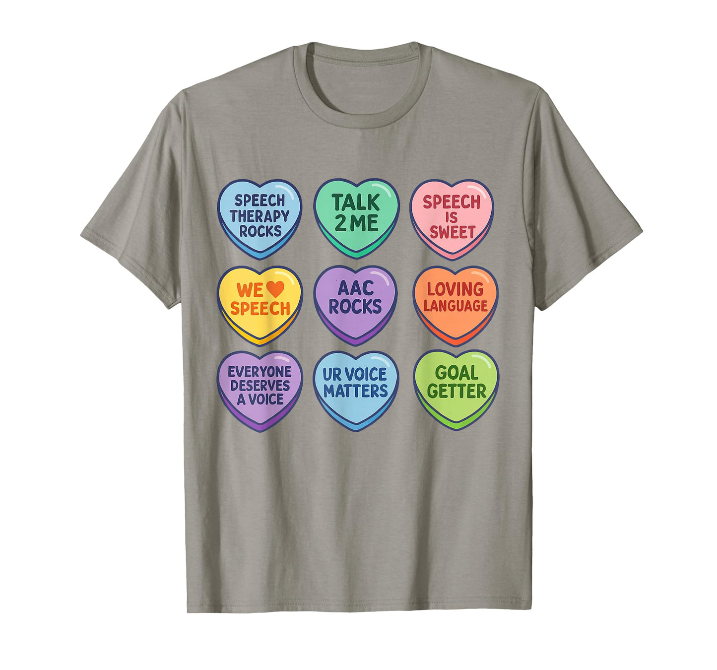 Speech Therapy Language Pathologist Autism Hearts Valentines T-Shirt