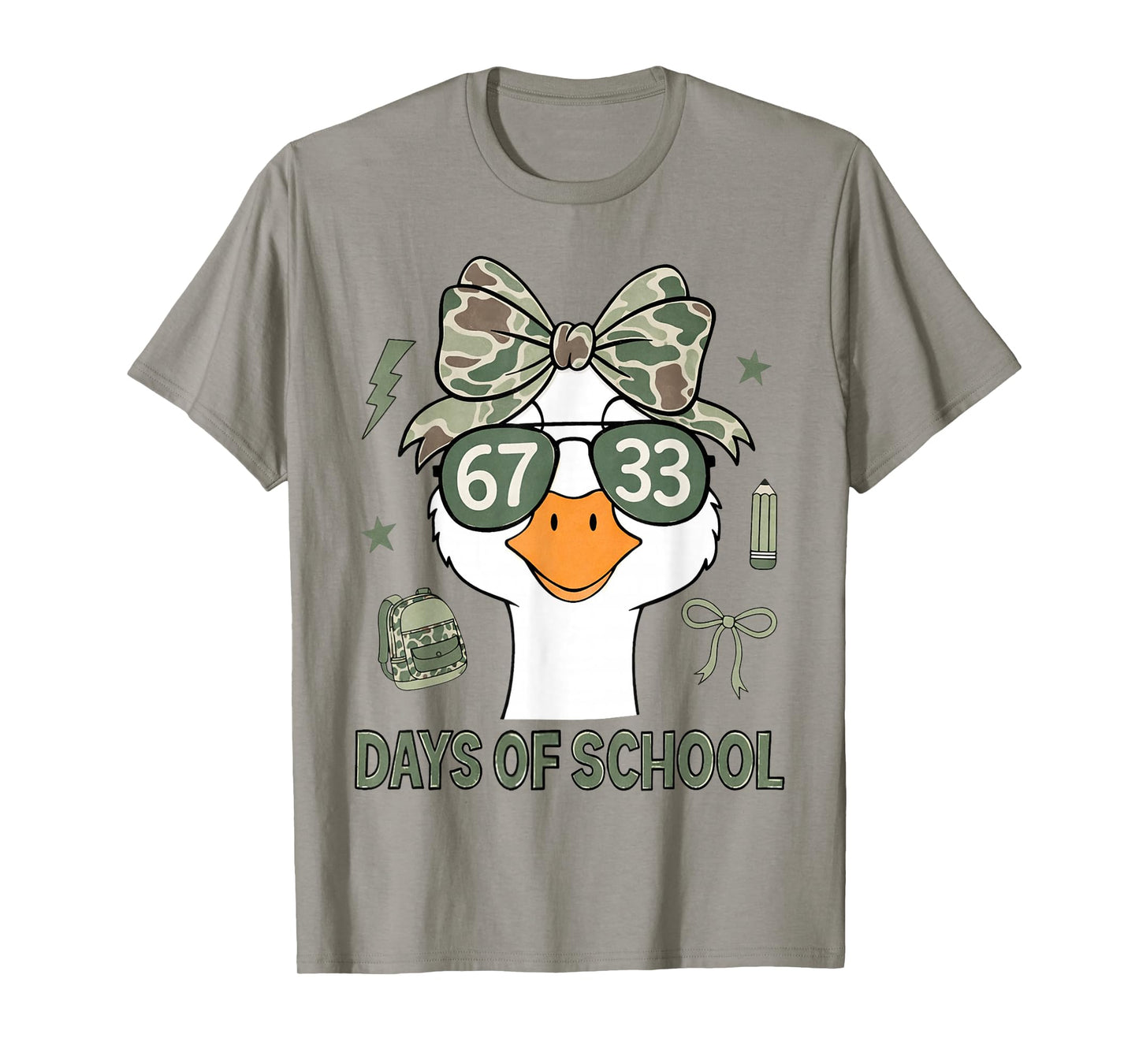 Goose 67+33 Days of School 100 Days Goose Camo Girls T-Shirt