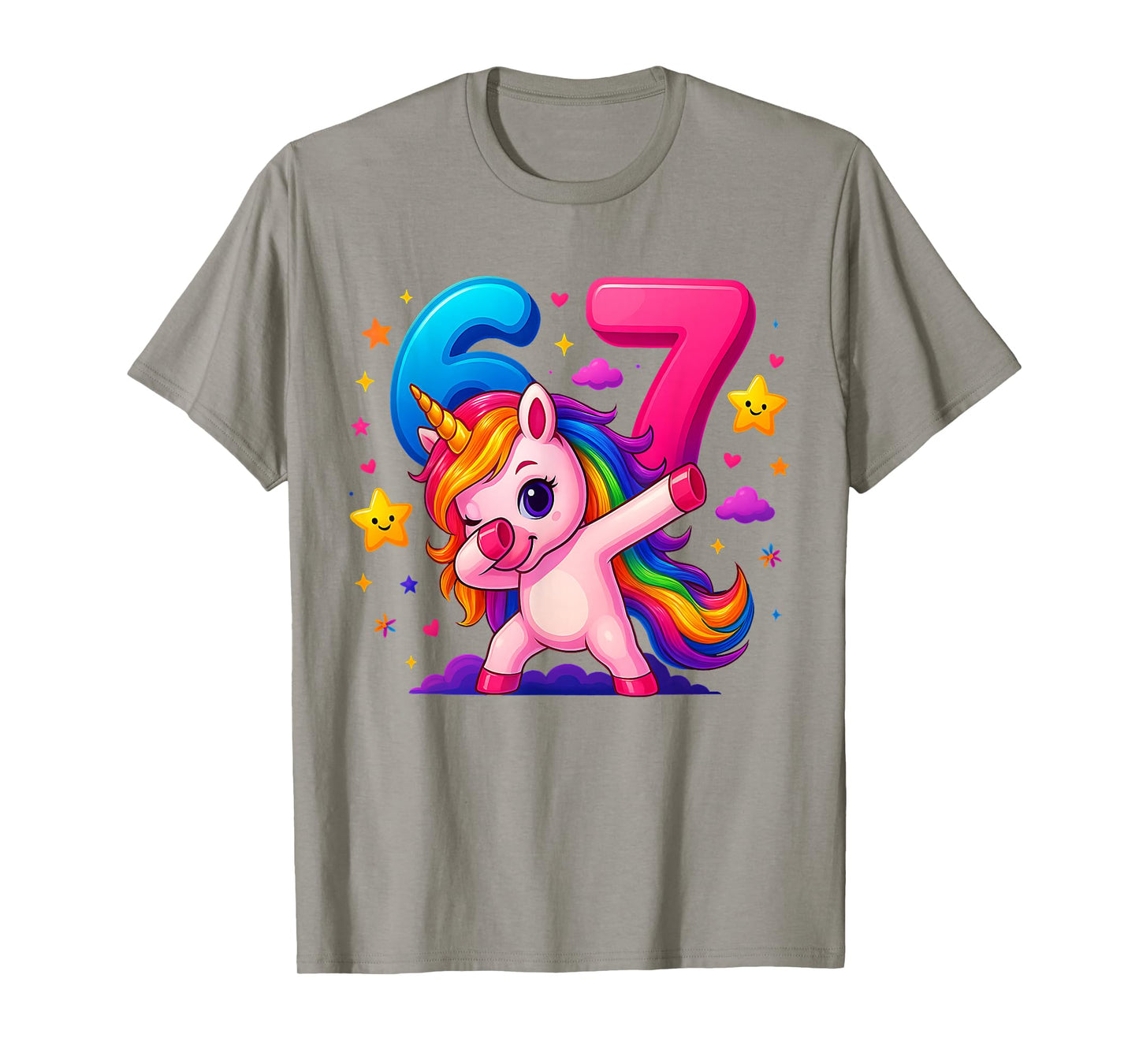 67 Unicorn for Girls Six Seven Meme Brainrot Funny Kids Girl T-Shirt