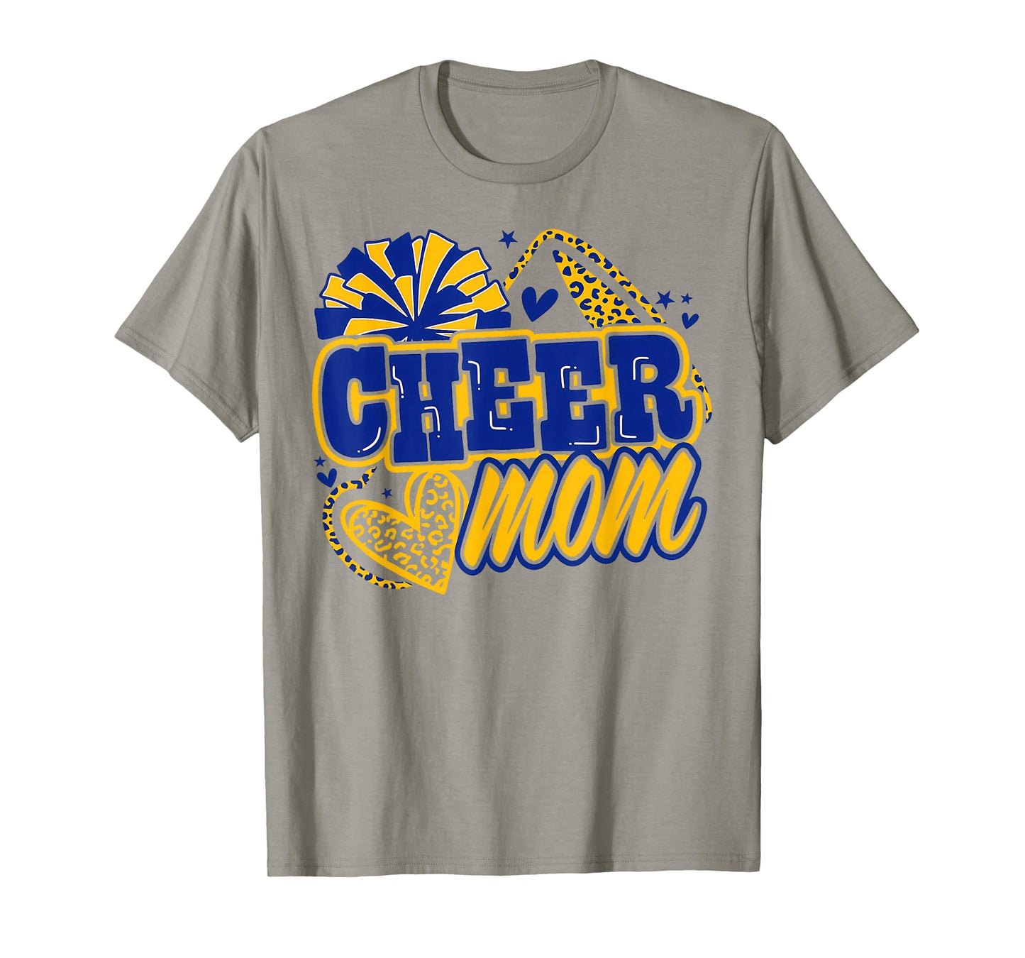 Cheer Mom Blue Gold Cheerleader Game Day Mama Football T-Shirt