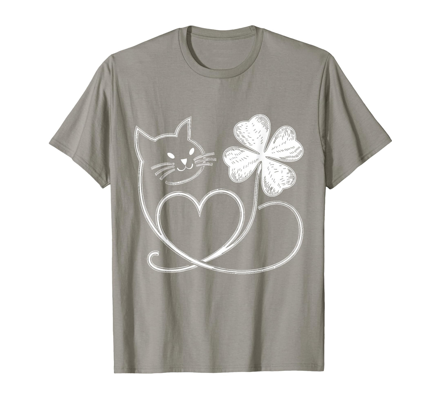 Cat Silhouette Shamrock St Patricks Day Kitten Lover Cat Mom T-Shirt