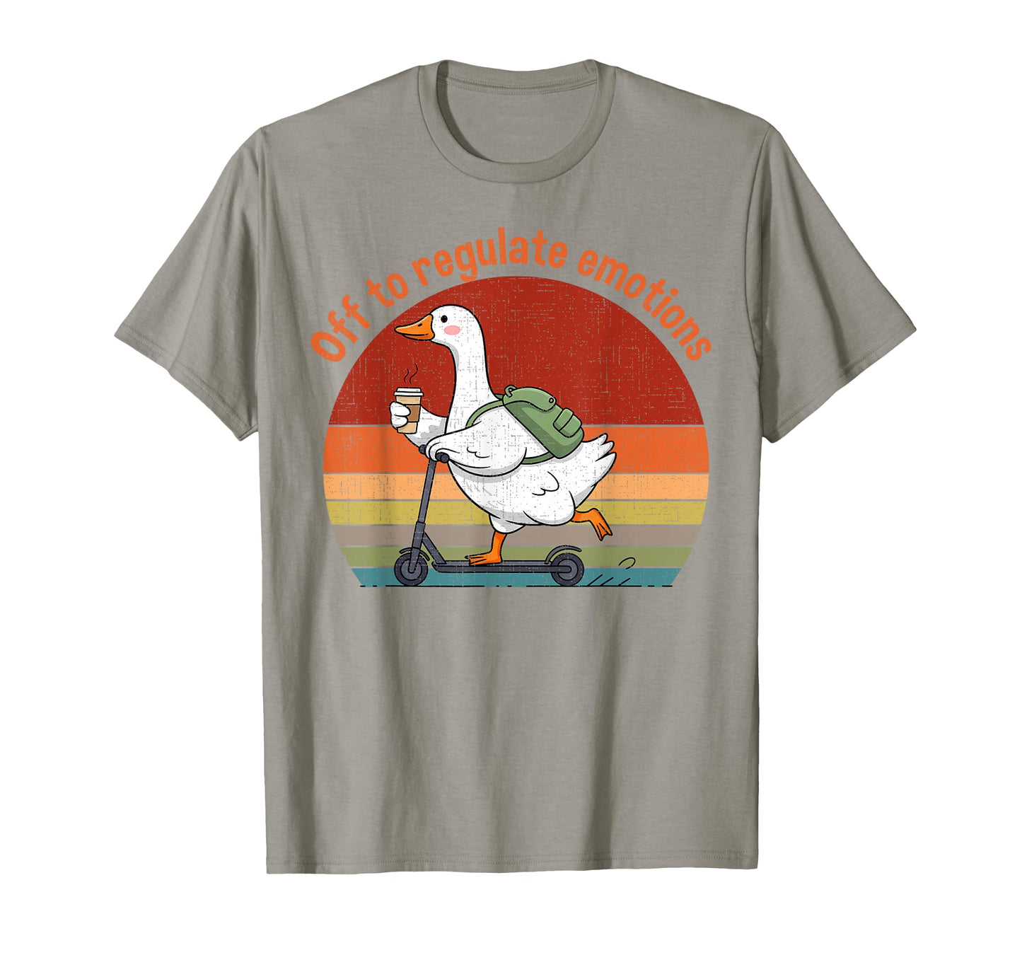 Retro Vintage Off to Regulate Emotions Goose Mental Health T-Shirt