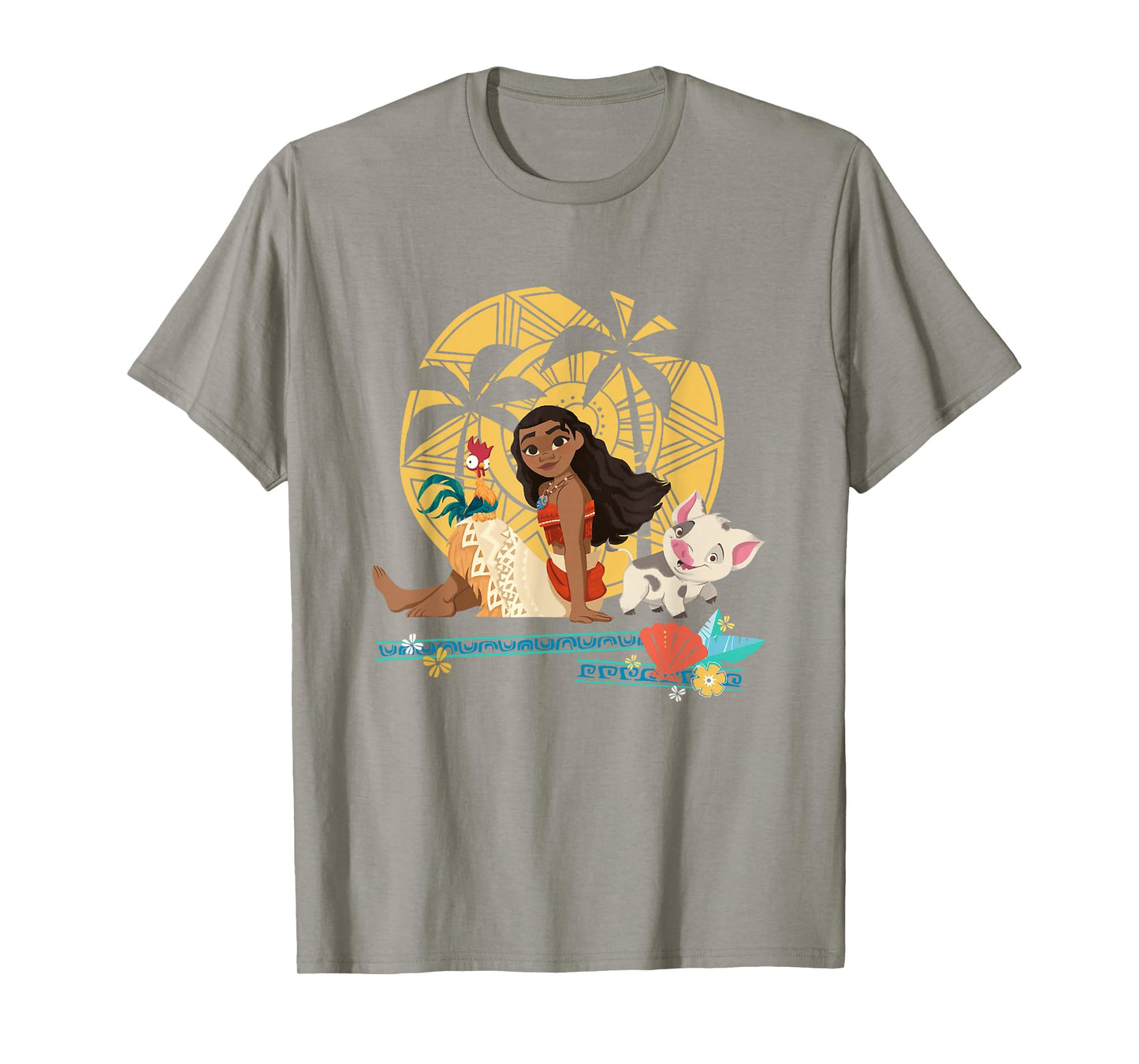 Disney Moana Hei Hei Moana Pua Enjoying Sunset Chest Poster T-Shirt