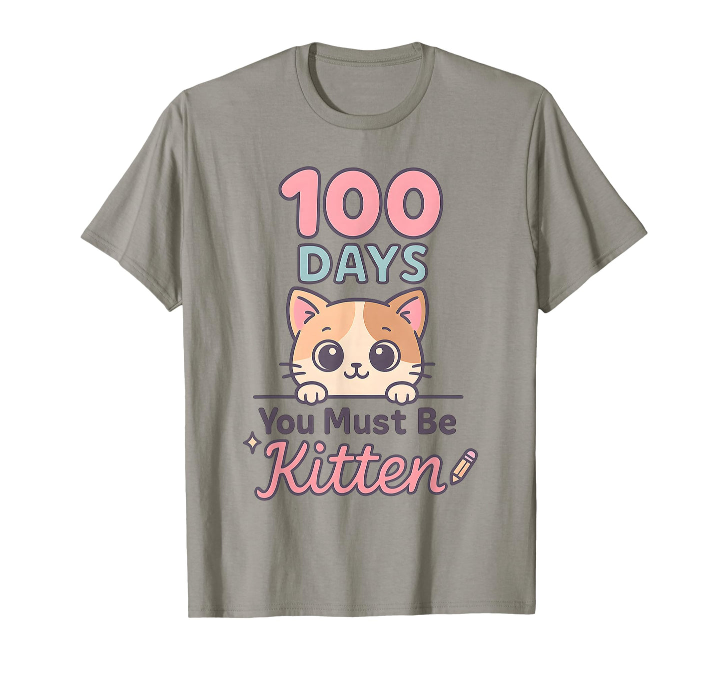 100 Days of School Kindergarten Teacher Preschool Cat T-Shirt