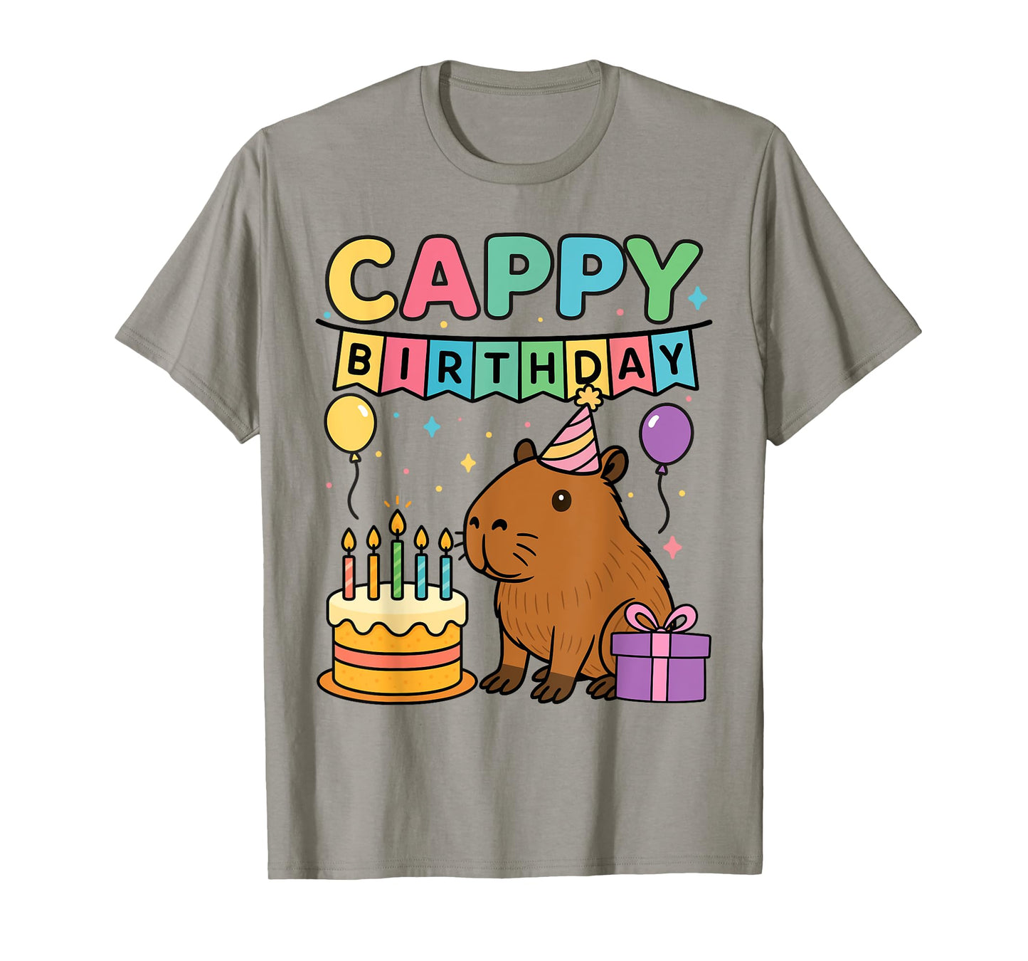 Cute Capybara Lovers Cappy Birthday tee Happy Birthday Party T-Shirt