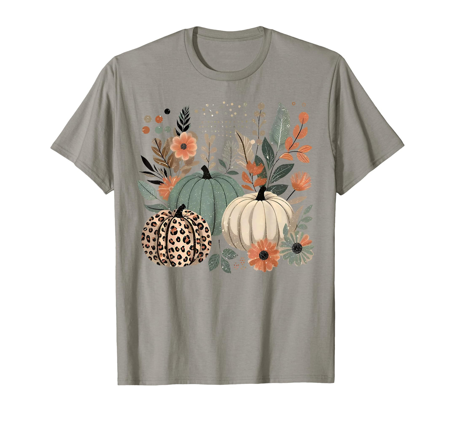 Pumpkin Season Wildflower Thanksgiving Autumn Fall Leaves T-Shirt