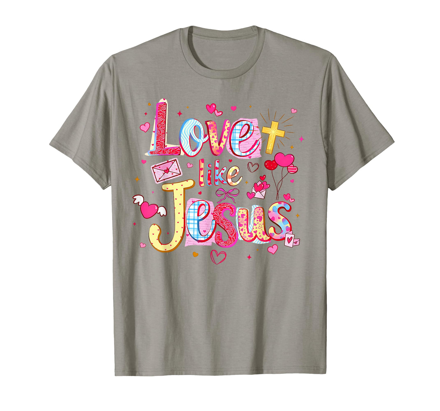 Love Like Jesus Christian Valentine Pink Coquette Matching T-Shirt