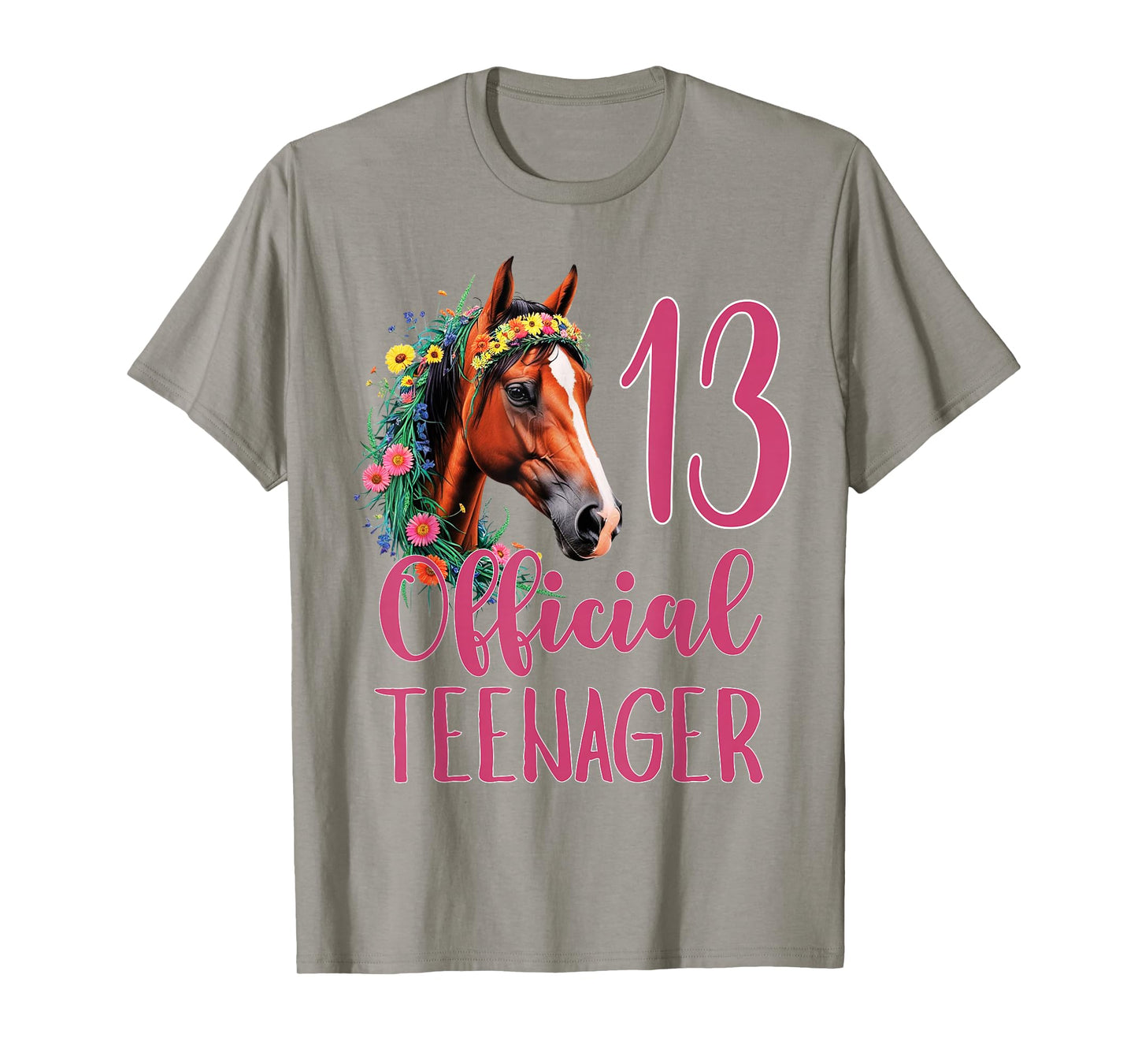 13th Birthday Girl Horse Official Teenager 13 Year Old Party T-Shirt