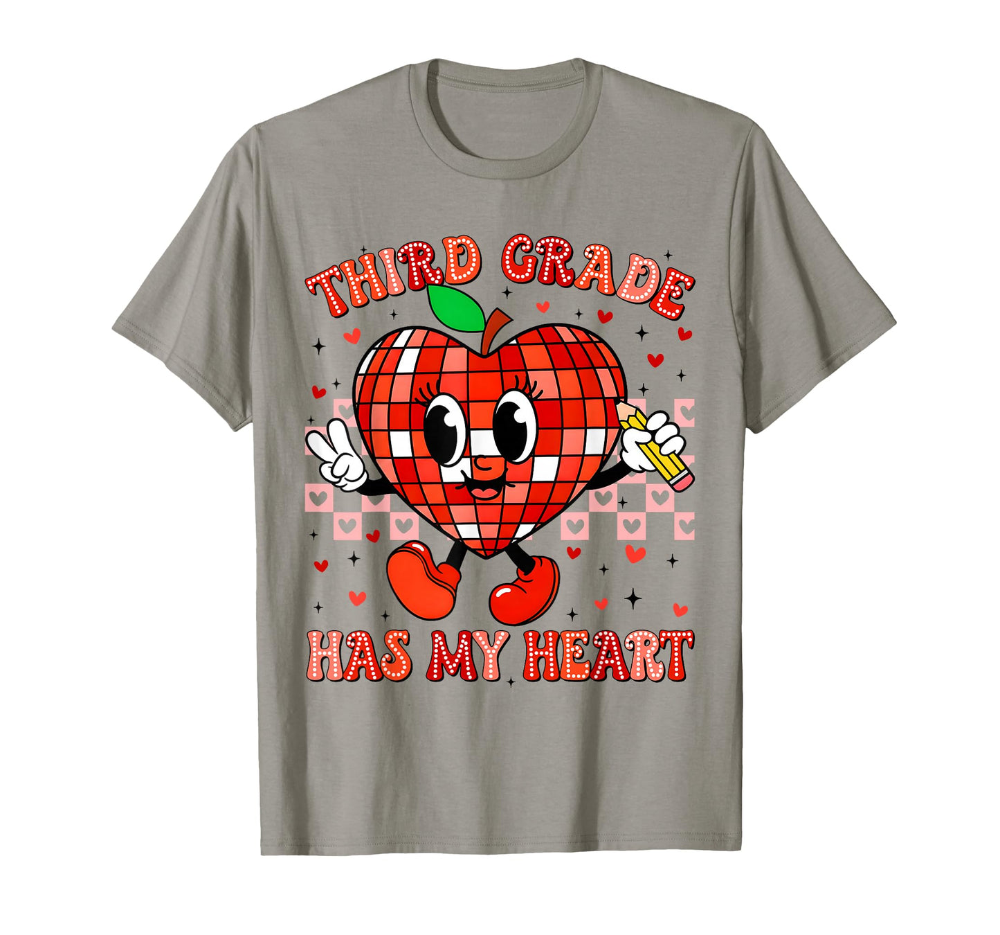 Third Grade Has My Heart Peace Sign Outfit Teacher Men Women T-Shirt