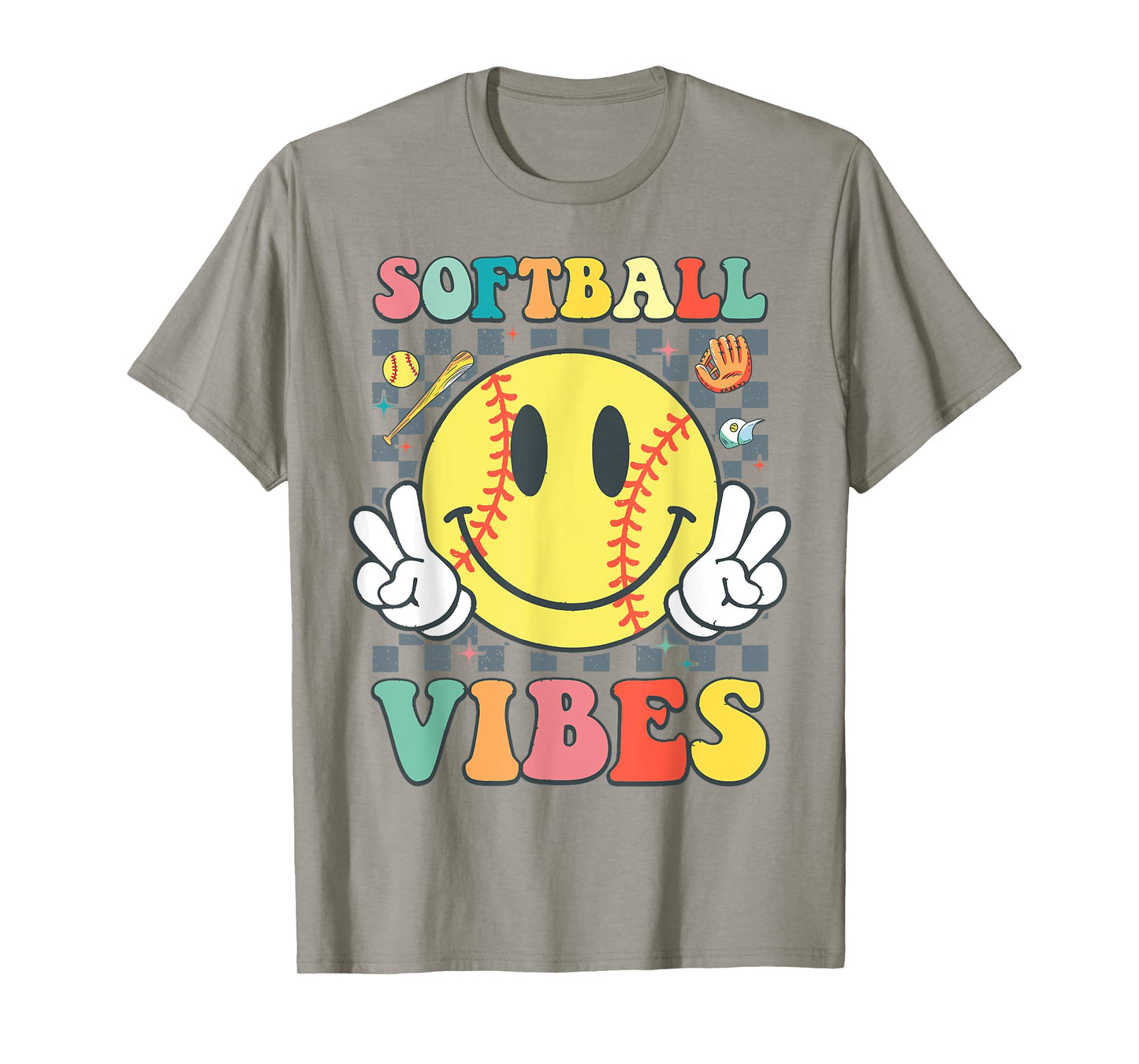 Softball Vibes Softball Game Day Girls Women T-Shirt