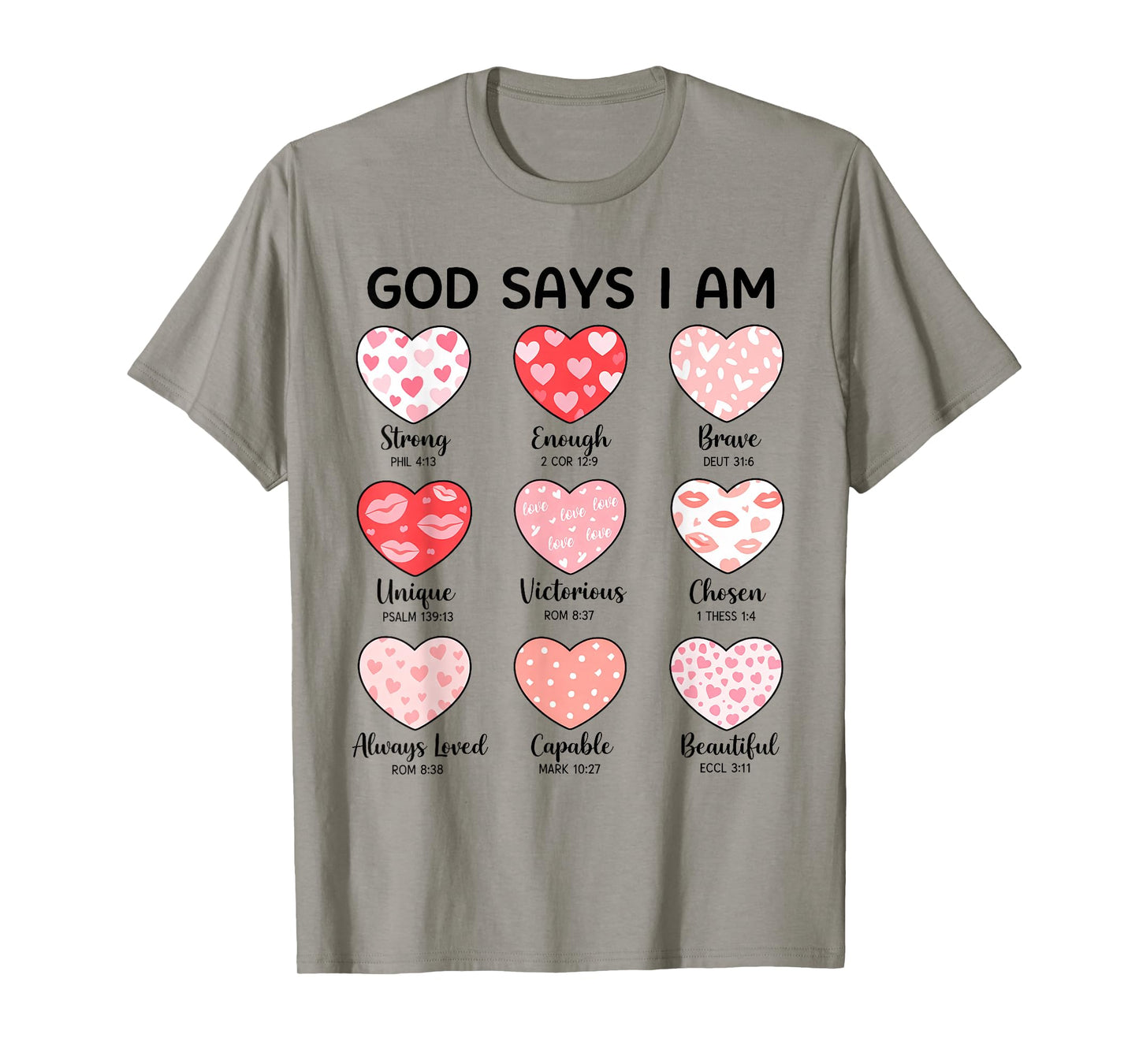 God Says I Am Christian Faith Heart Valentine Jesus Girls T-Shirt
