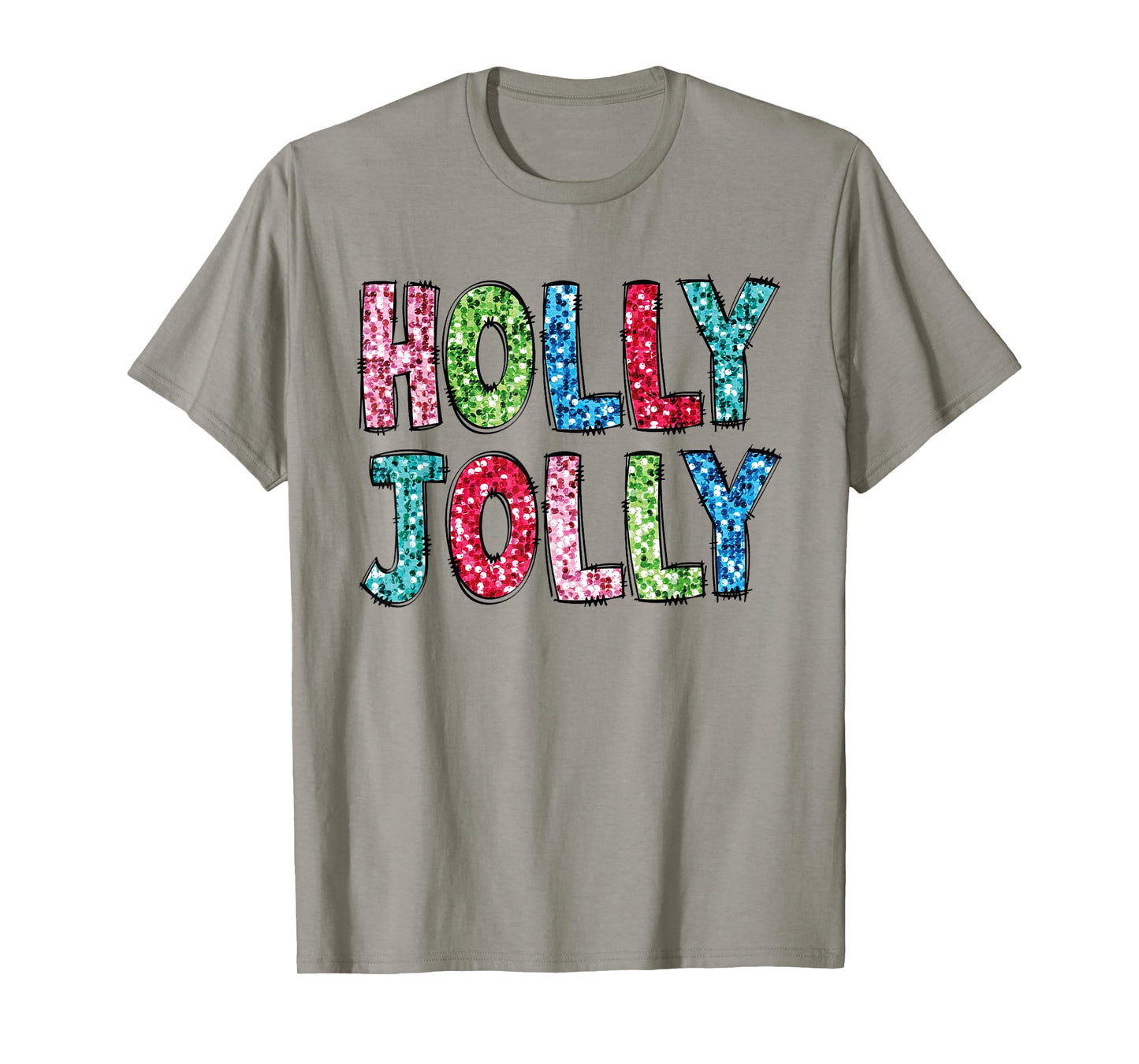 Holly Xmas Jolly Vibes Groovy Retro Hippie Christmas Pajamas T-Shirt